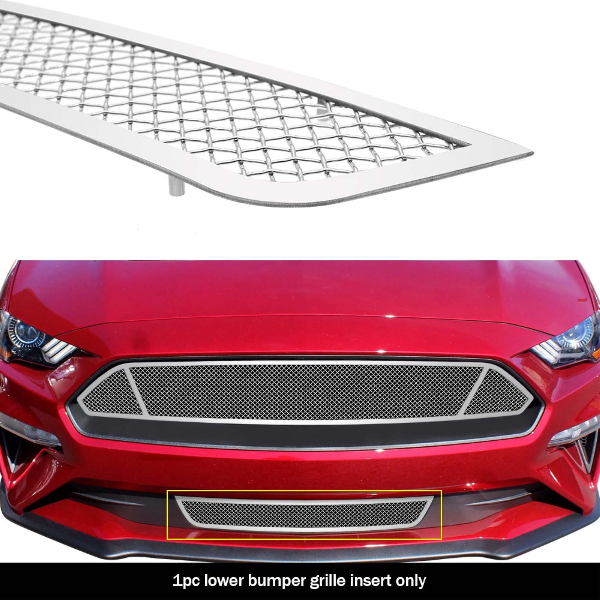 2018-2021 Ford Mustang Stainless Steel Polished Finish 1.8 Mm Wire Mesh Mesh Grille