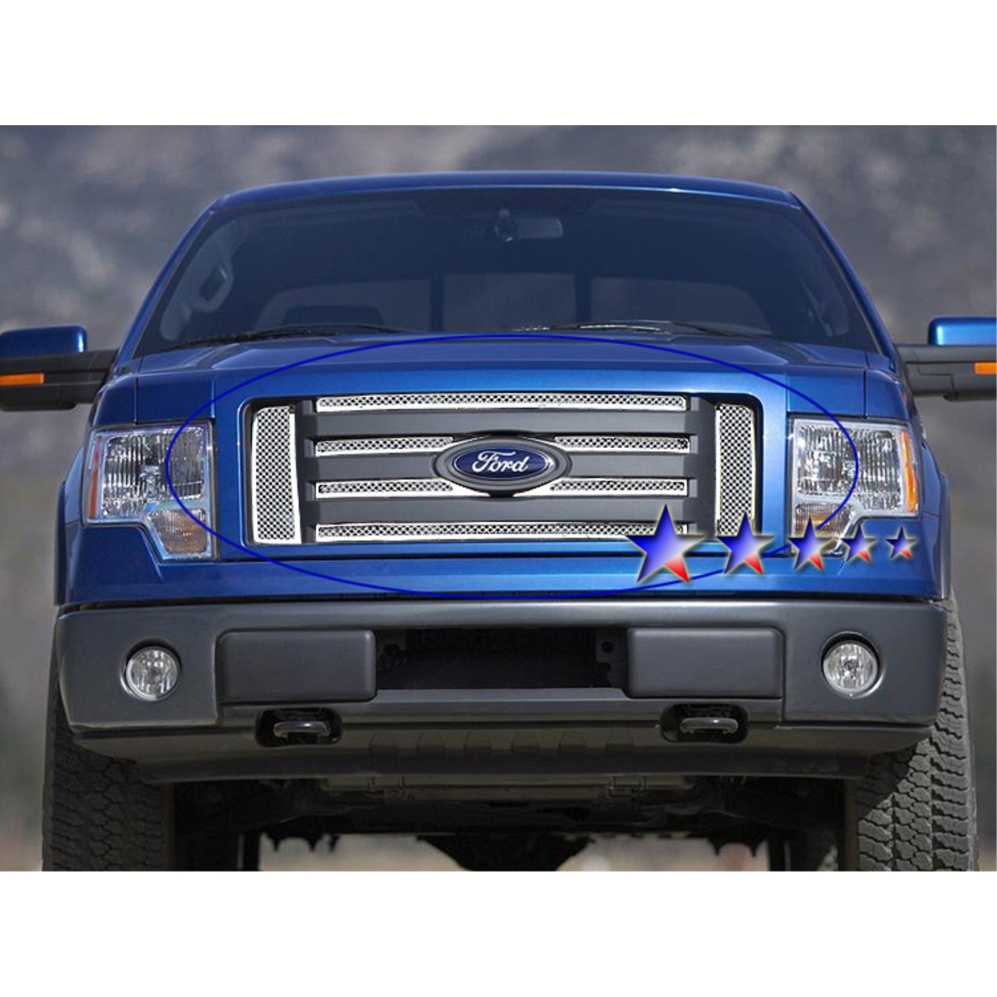 2009-2012 Ford F-150 Xl /2009-2012 Ford F-150 Xlt /2009-2012 Ford F-150 Stx Stainless Steel Polished Finish 1.8 Mm Wire Mesh Mesh Grille