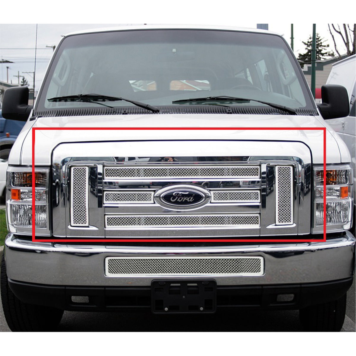 2008-2014 Ford E-Series /2008-2014 Ford Econoline Stainless Steel Polished Finish 1.8 Mm Wire Mesh Mesh Grille