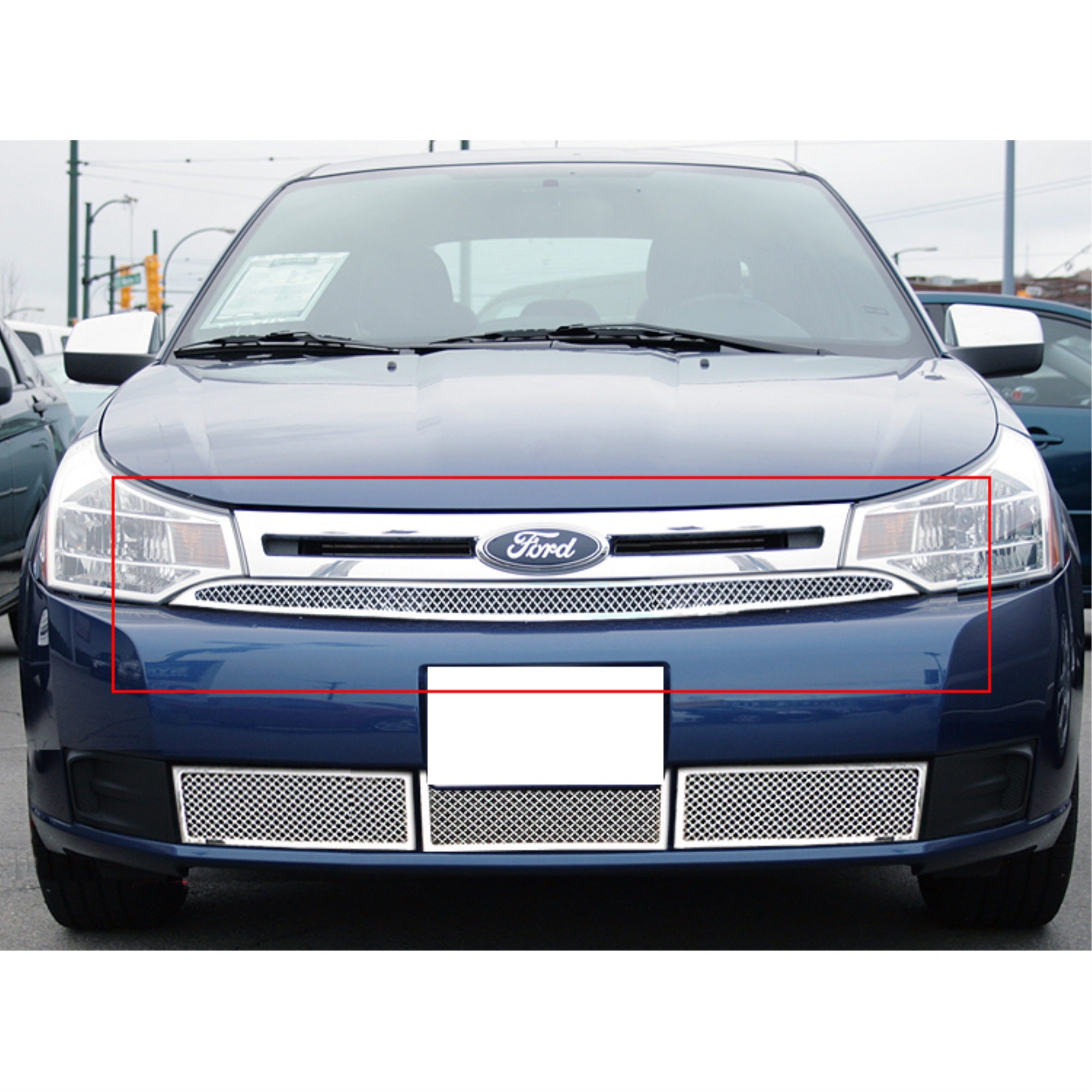 2008-2011 Ford Focus Not For Rs And Xr Model Stainless Steel Polished Finish 1.8 Mm Wire Mesh Mesh Grille