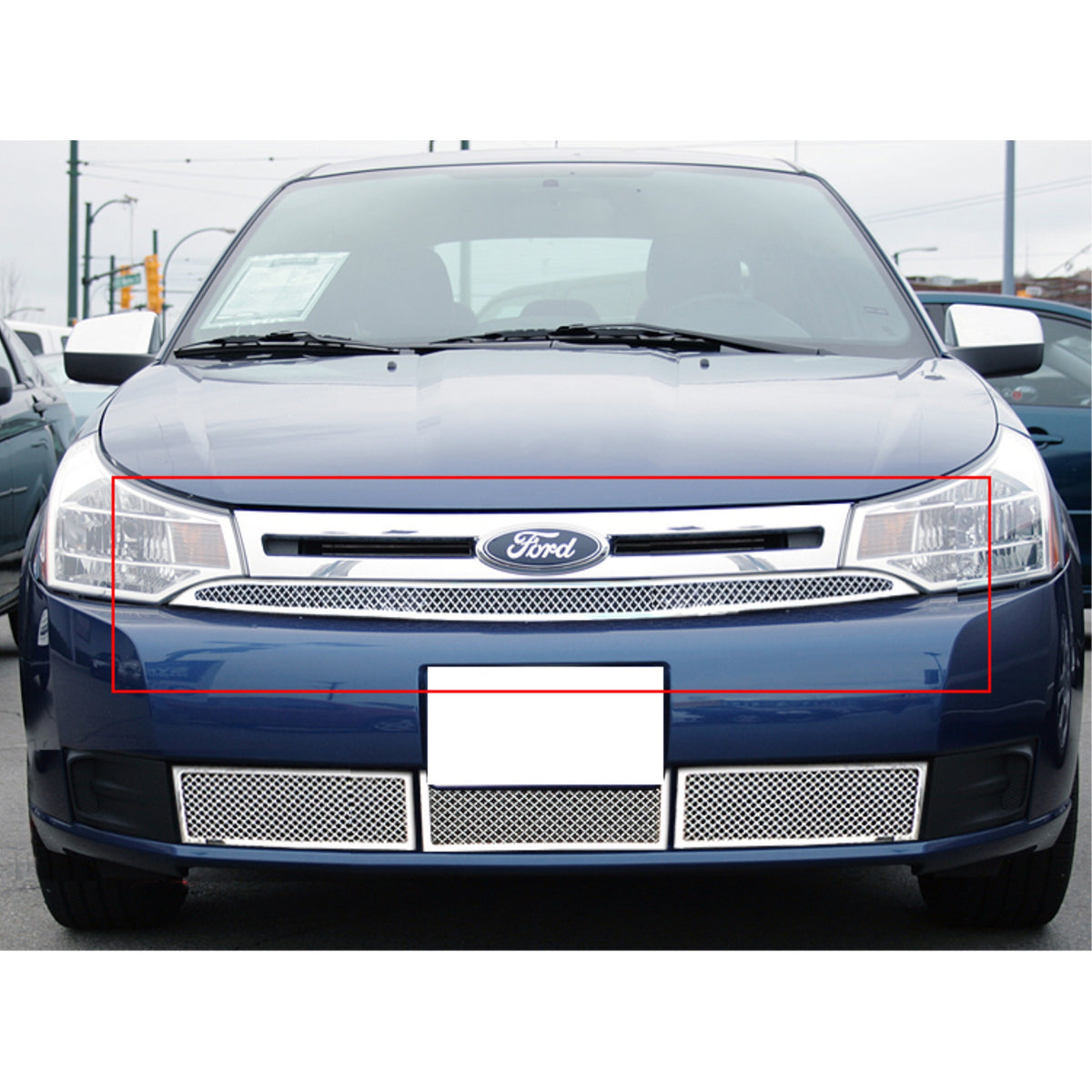 2008-2011 Ford Focus Not For Rs And Xr Model Stainless Steel Polished Finish 1.8 Mm Wire Mesh Mesh Grille