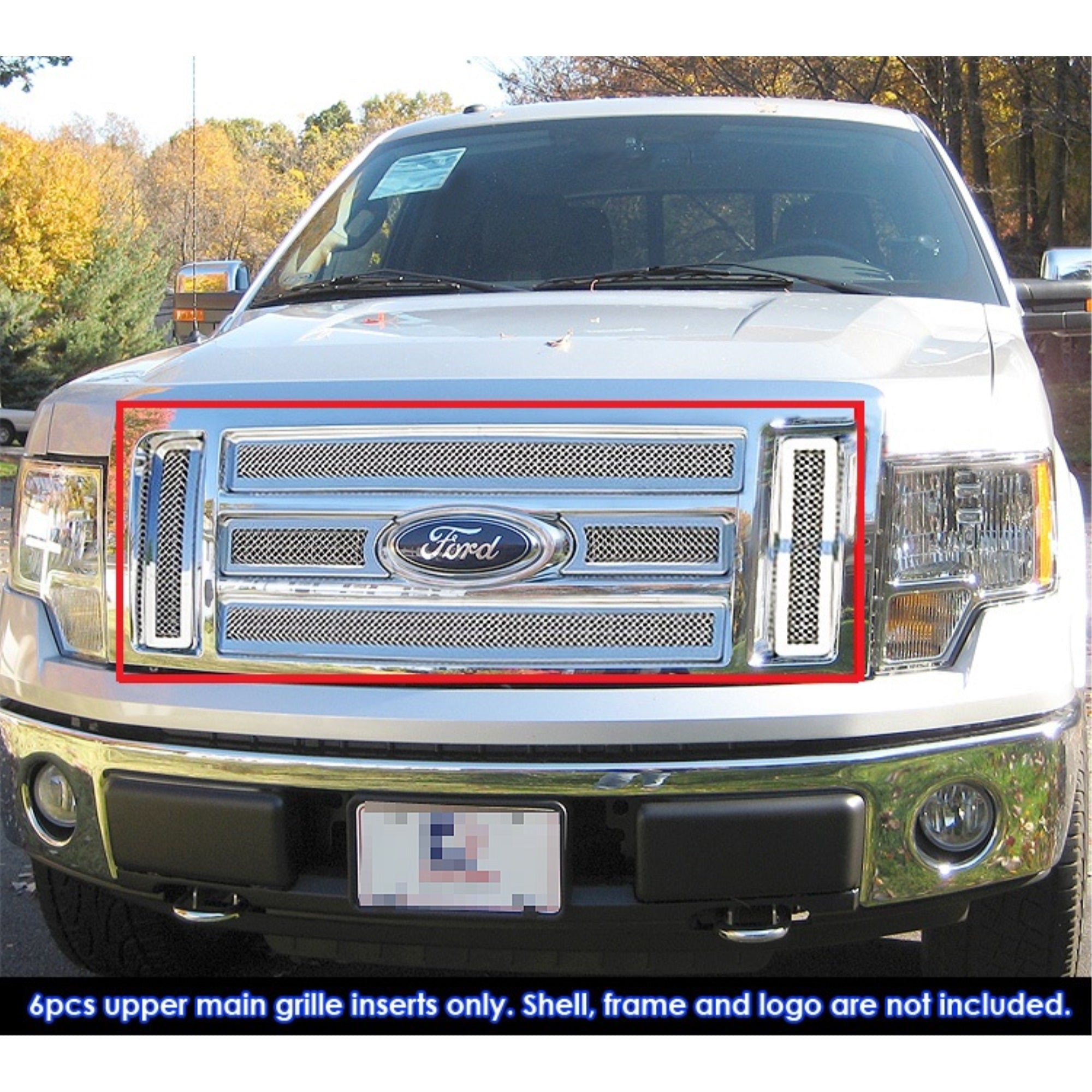 2009-2012 Ford F-150 Lariat /2009-2012 Ford F-150 King Ranch Stainless Steel Polished Finish 1.8 Mm Wire Mesh Mesh Grille