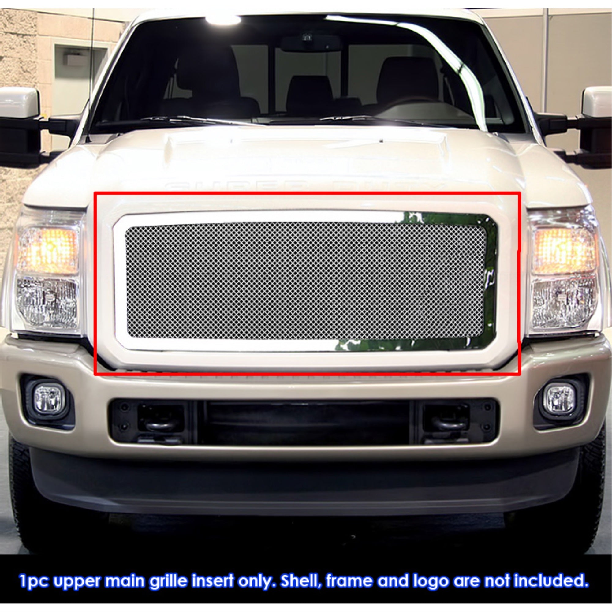 2011-2016 Ford F-250 Sd /2011-2016 Ford F-350 Sd /2011-2016 Ford F-450 Sd /2011-2016 Ford F-550 Sd Stainless Steel Polished Finish 1.8 Mm Wire Mesh Mesh Grille