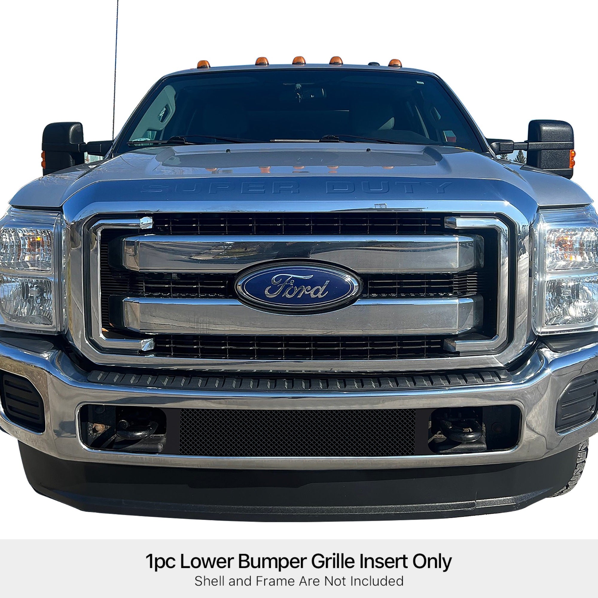 2011-2016 Ford F-250 Sd All Model/2011-2016 Ford F-350 Sd All Model/2011-2016 Ford F-450 Sd All Model/2011-2016 Ford F-550 Sd All Model Stainless Steel Black Powder Coated Finish 1.8 Mm Wire Mesh Black Wire Mesh Grille