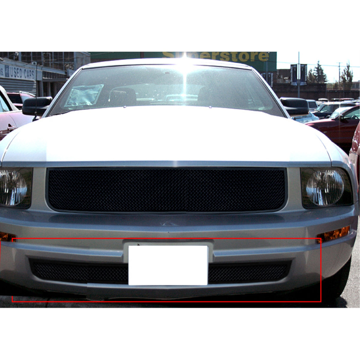 2005-2009 Ford Mustang V6 Stainless Steel Black Powder Coated Finish 1.8 Mm Wire Mesh Black Wire Mesh Grille