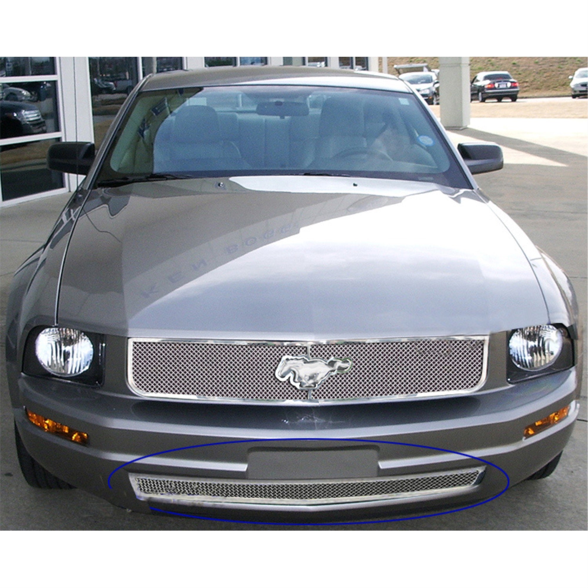 2005-2009 Ford Mustang V6 Stainless Steel Polished Finish 1.8 Mm Wire Mesh Mesh Grille