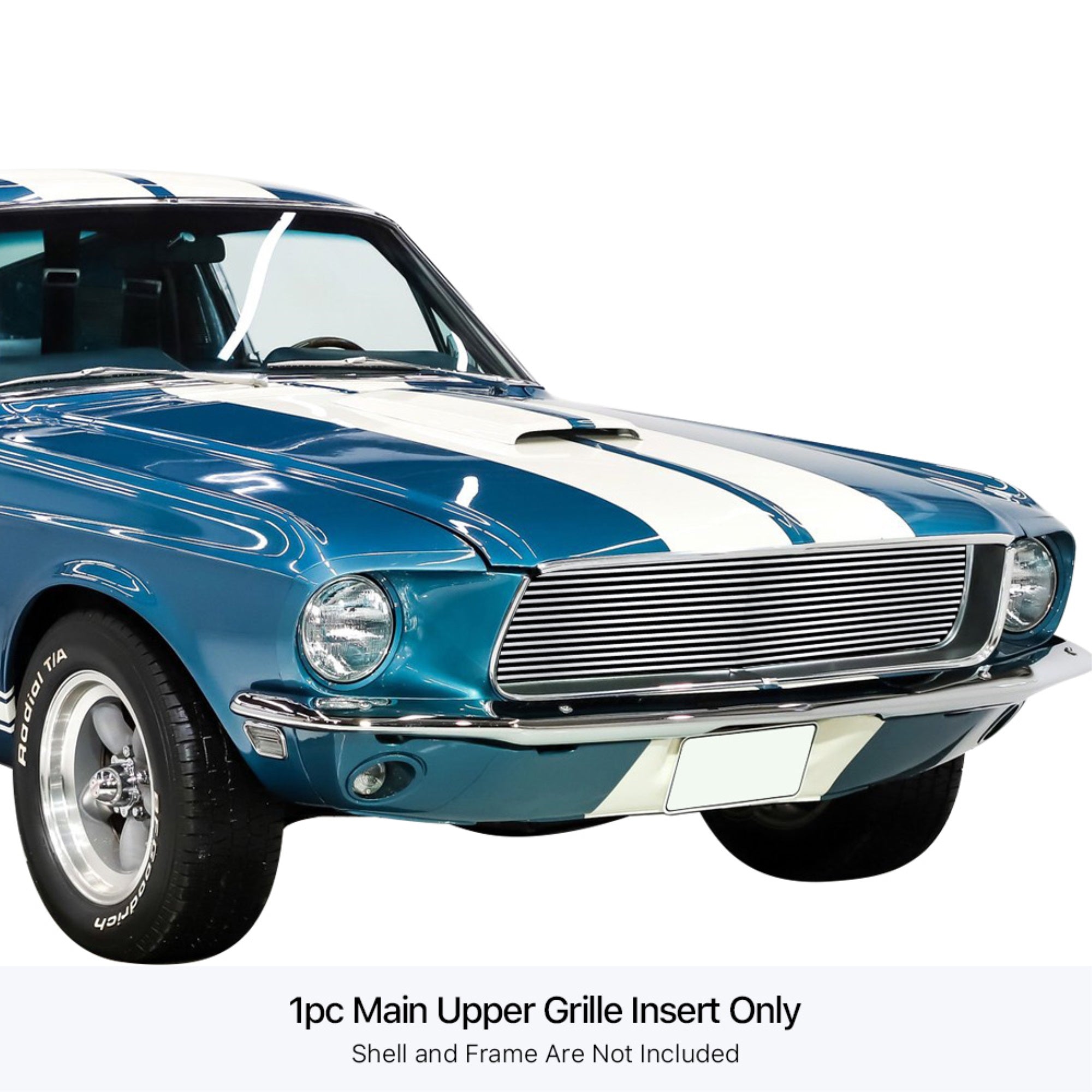 Stainless Steel Main Upper Stainless Steel Billet Grille 1967-1968 Ford Mustang