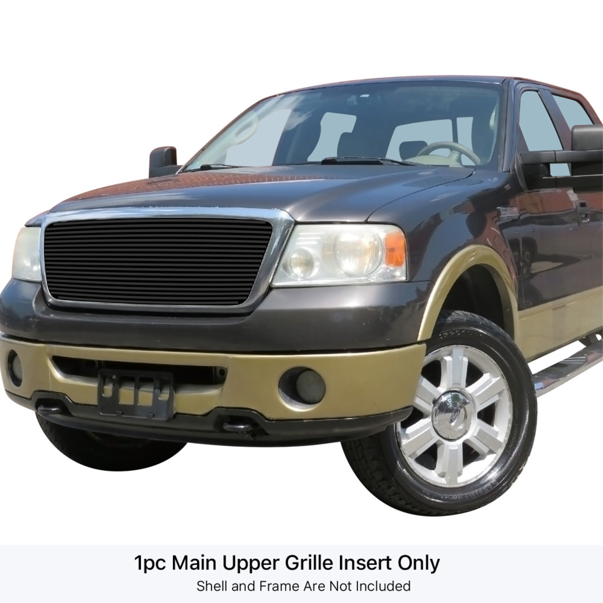 2004-2008 Ford F-150 All Model Stainless Steel Black Powder Coated Finish 8X6 Horizontal Billet Black Stainless Steel Billet Grille
