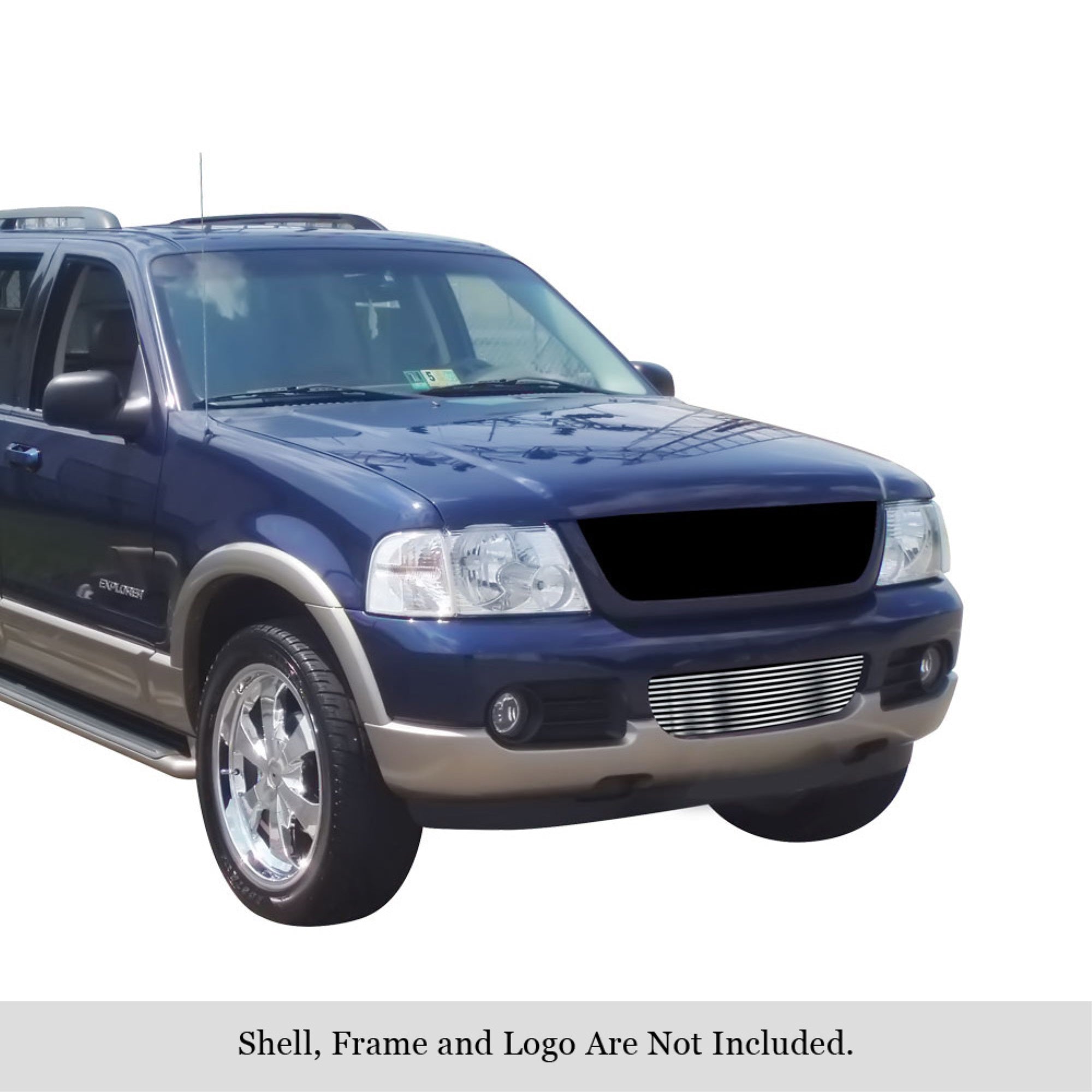 2002-2005 Ford Explorer Not For Sport And Sport Trac Stainless Steel Silver Hairline Finish Finish Horizontal Billet Stainless Steel Billet Grille
