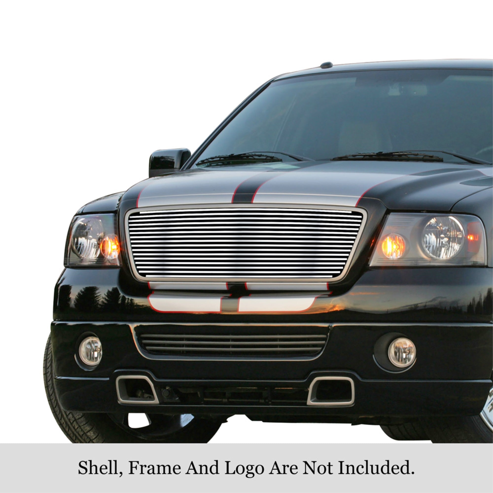 2004-2008 Ford F-150 (Not For Fx2 Model) 304 Stainless Steel Polished Finish 8X6 Horizontal Billet Stainless Steel Billet Grille
