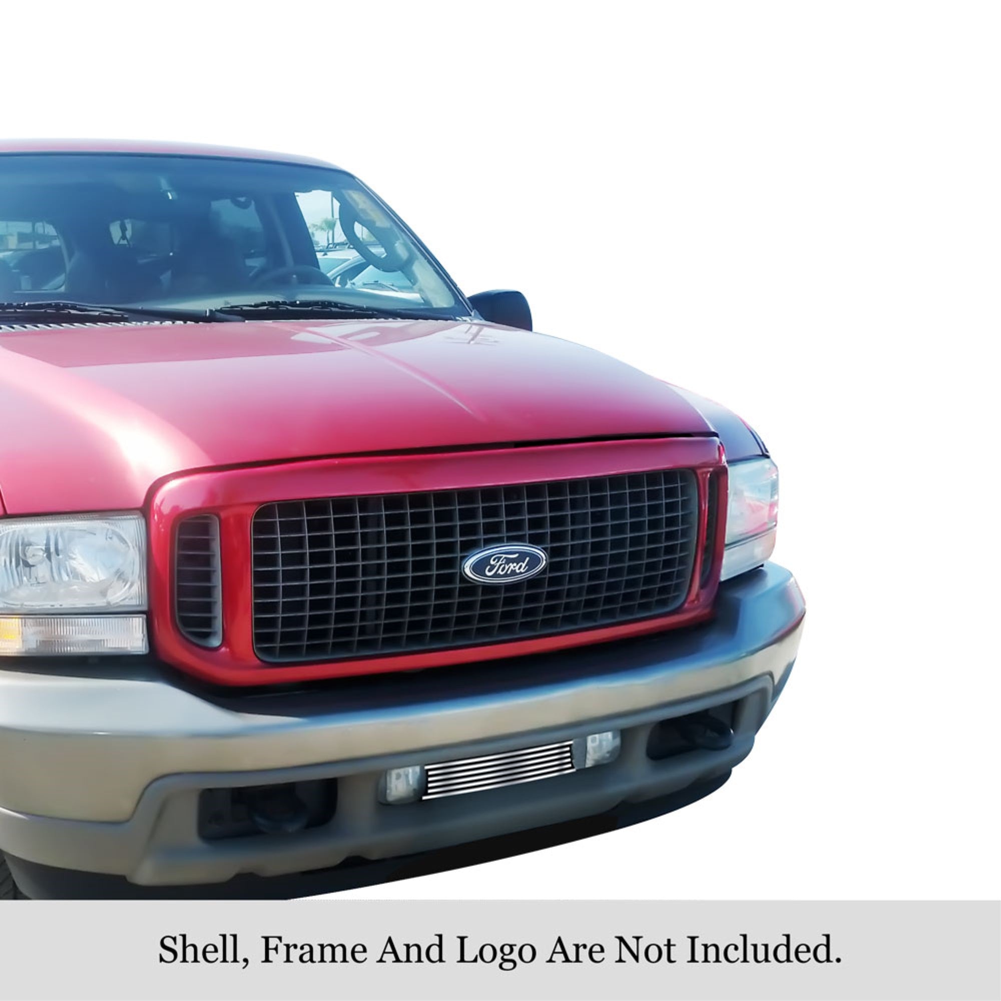 1999-2004 Ford F-250 Sd /1999-2004 Ford F-350 Sd /1999-2004 Ford F-450 Sd /1999-2004 Ford F-550 Sd /2000-2004 Ford Excursion 304 Stainless Steel Polished Finish 8X6 Horizontal Billet Stainless Steel Billet Grille