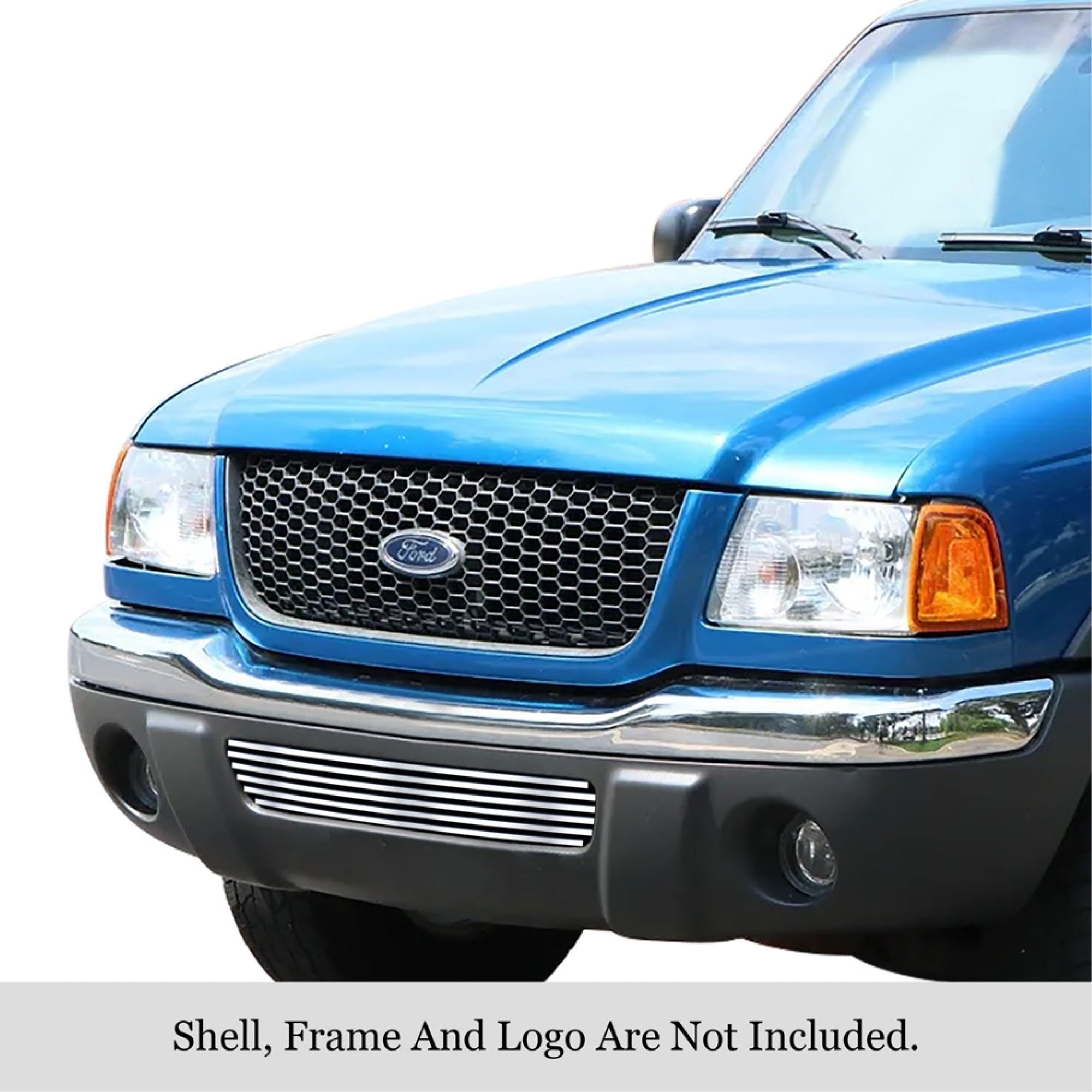 2001-2003 Ford Ranger 4Wd Stainless Steel Polished Finish 8X6 Horizontal Billet Stainless Steel Billet Grille