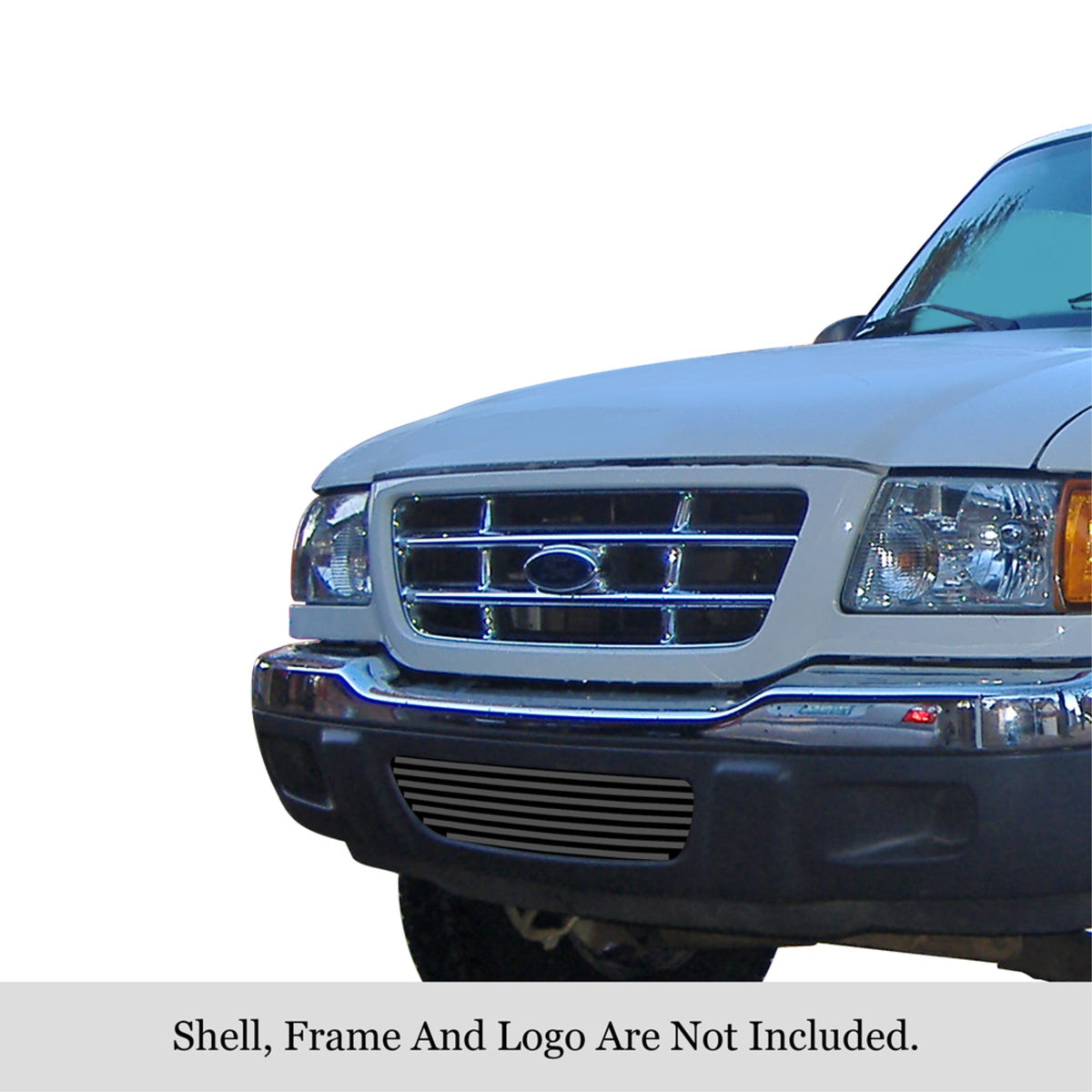 2001-2003 Ford Ranger 2Wd/Not For Edge Model Stainless Steel Black Powder Coated Finish 8X6 Horizontal Billet Black Stainless Steel Billet Grille