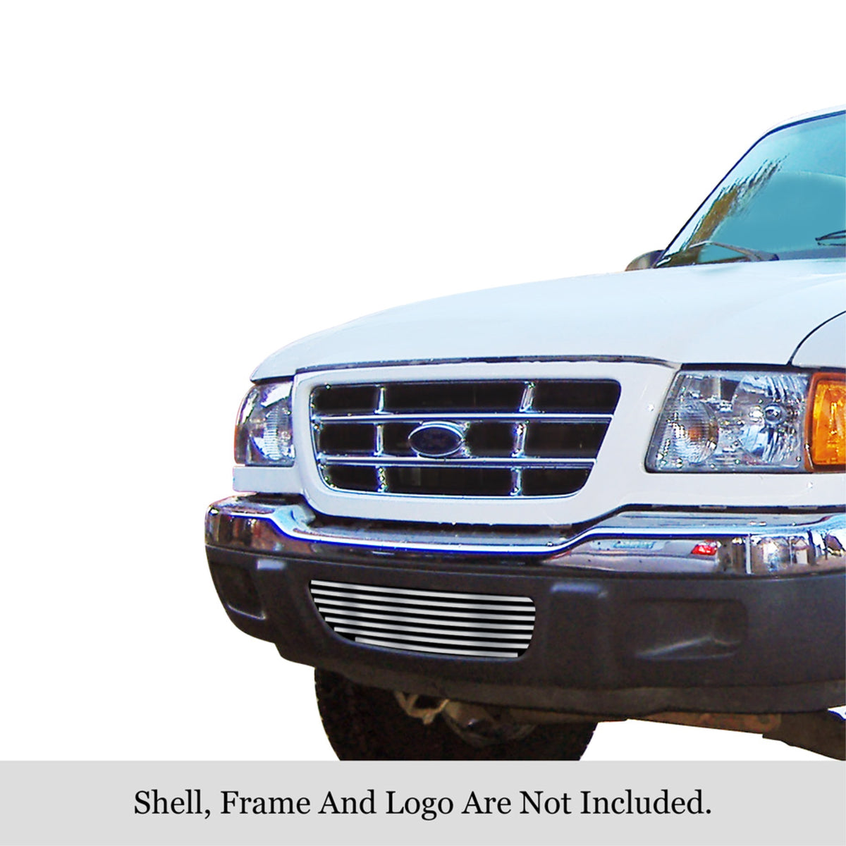 2001-2003 Ford Ranger 2Wd/Not For Edge Model 304 Stainless Steel Polished Finish 8X6 Horizontal Billet Stainless Steel Billet Grille