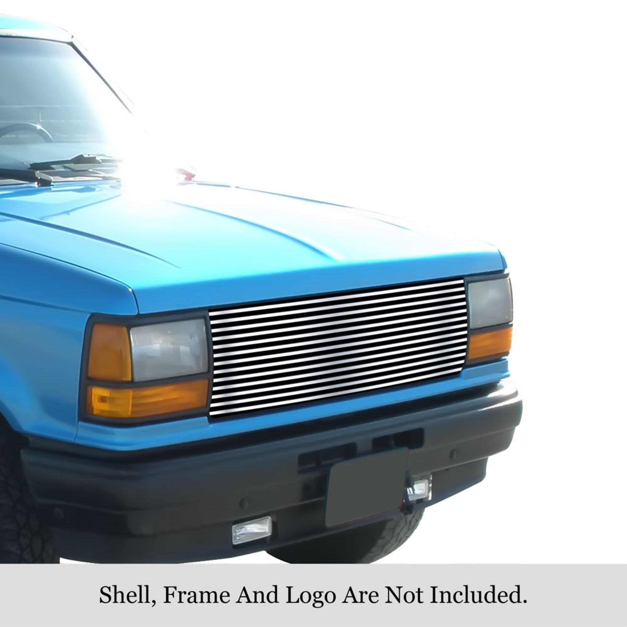 1989-1992 Ford Bronco 2  /1990-1994 Ford Explorer /1989-1992 Ford Ranger 304 Stainless Steel Polished Finish 8X6 Horizontal Billet Stainless Steel Billet Grille