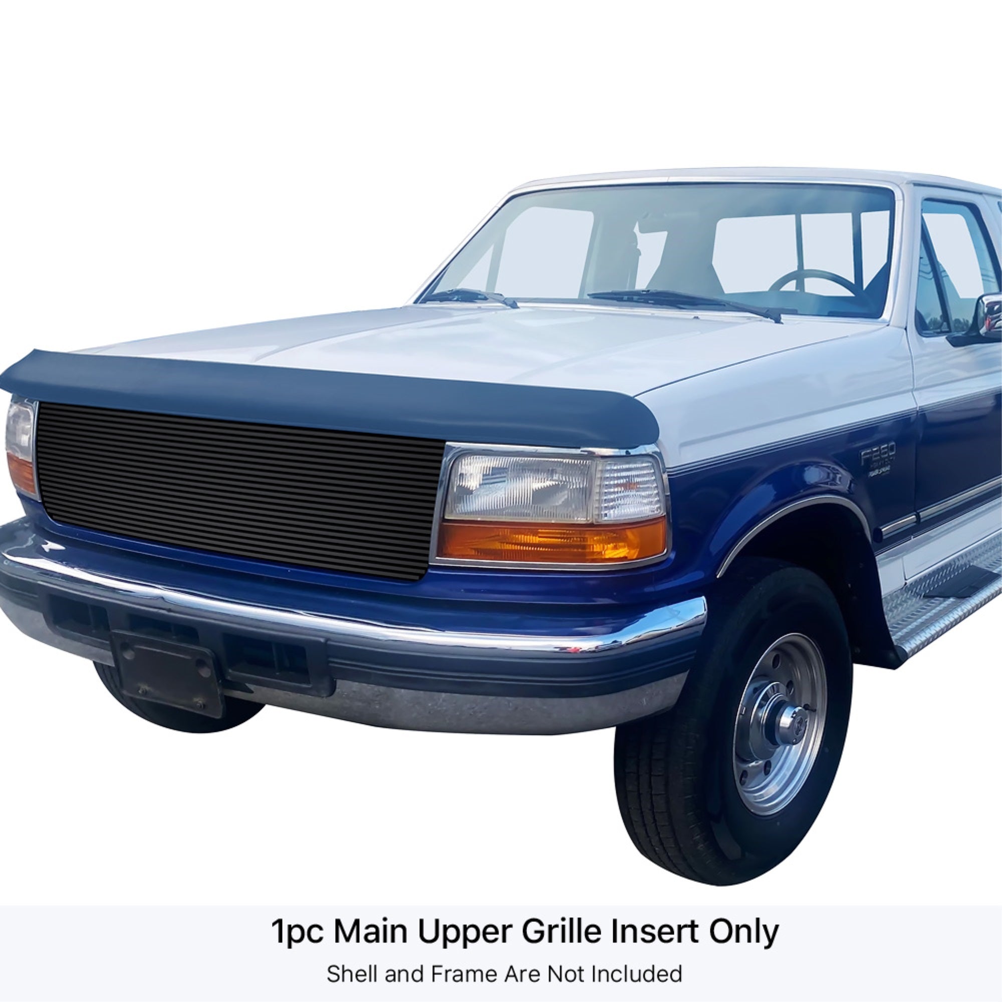1992-1996 Ford Bronco /1992-1996 Ford F-150 /1992-1996 Ford F-250 /1992-1996 Ford F-350 Stainless Steel Black Powder Coated Finish 8X6 High Density Billet Stainless Steel Billet Grille