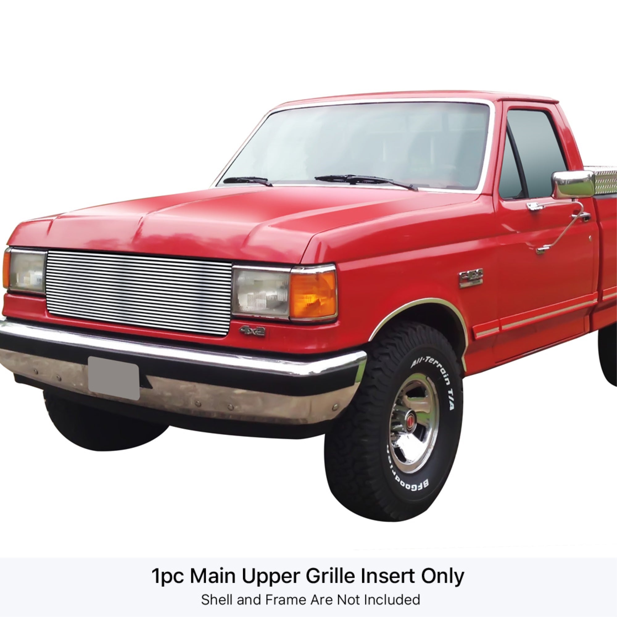 1987-1991 Ford Bronco /1987-1991 Ford F-150 /1987-1991 Ford F-250 /1987-1991 Ford F-350 Stainless Steel Polished Finish 8X6 High Density Billet Stainless Steel Billet Grille