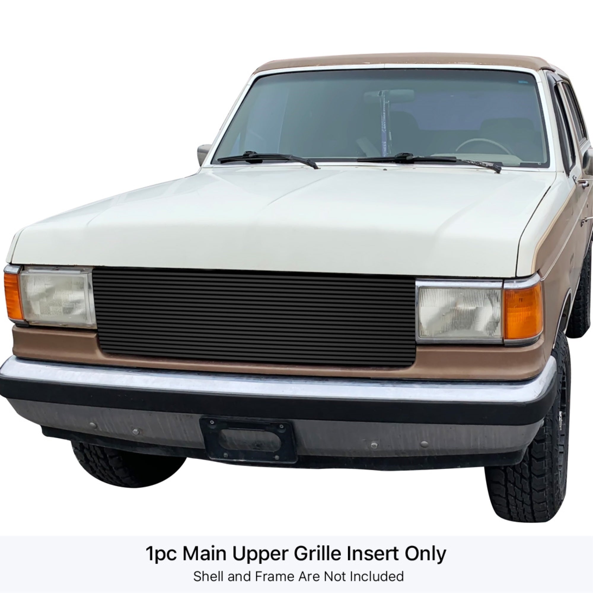 1987-1991 Ford Bronco /1987-1991 Ford F-150 /1987-1991 Ford F-250 /1987-1991 Ford F-350 Stainless Steel Black Powder Coated Finish 8X6 High Density Billet Stainless Steel Billet Grille