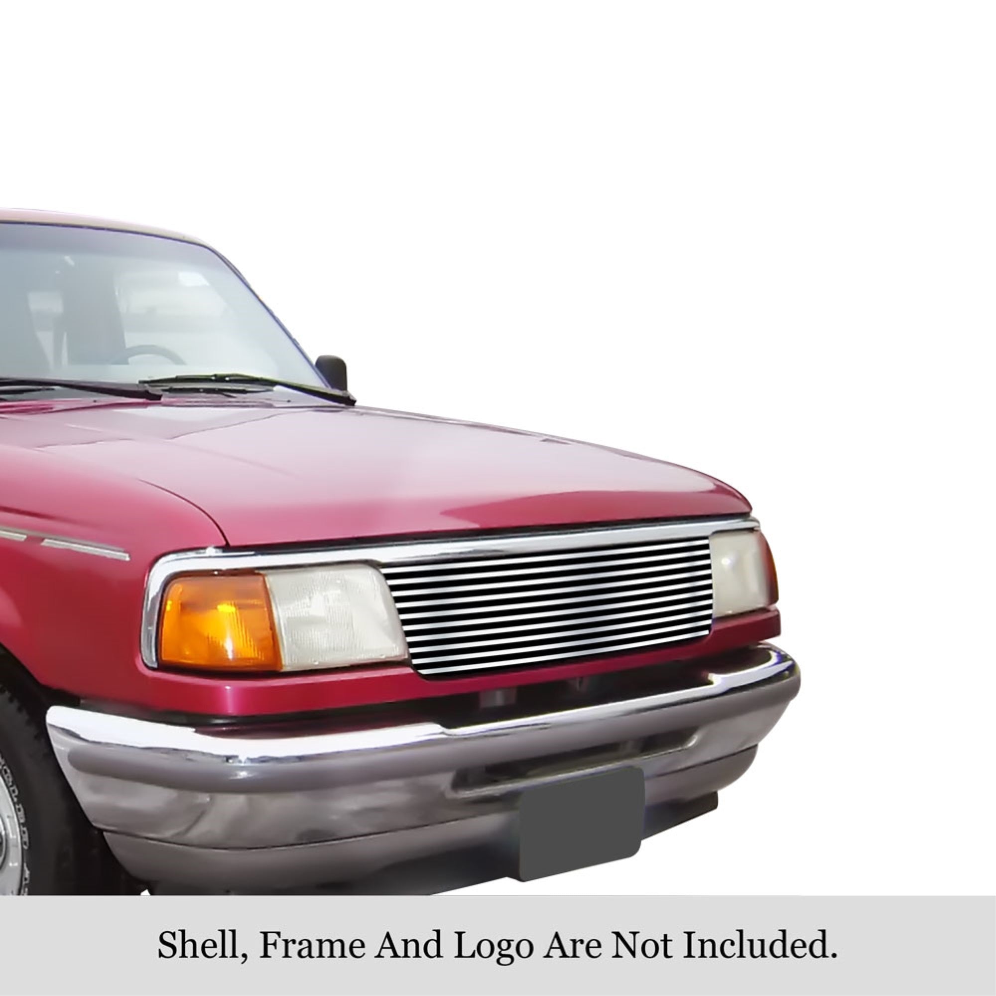 1993-1997 Ford Ranger Not For 4Wd 304 Stainless Steel Polished Finish 8X6 Horizontal Billet Stainless Steel Billet Grille