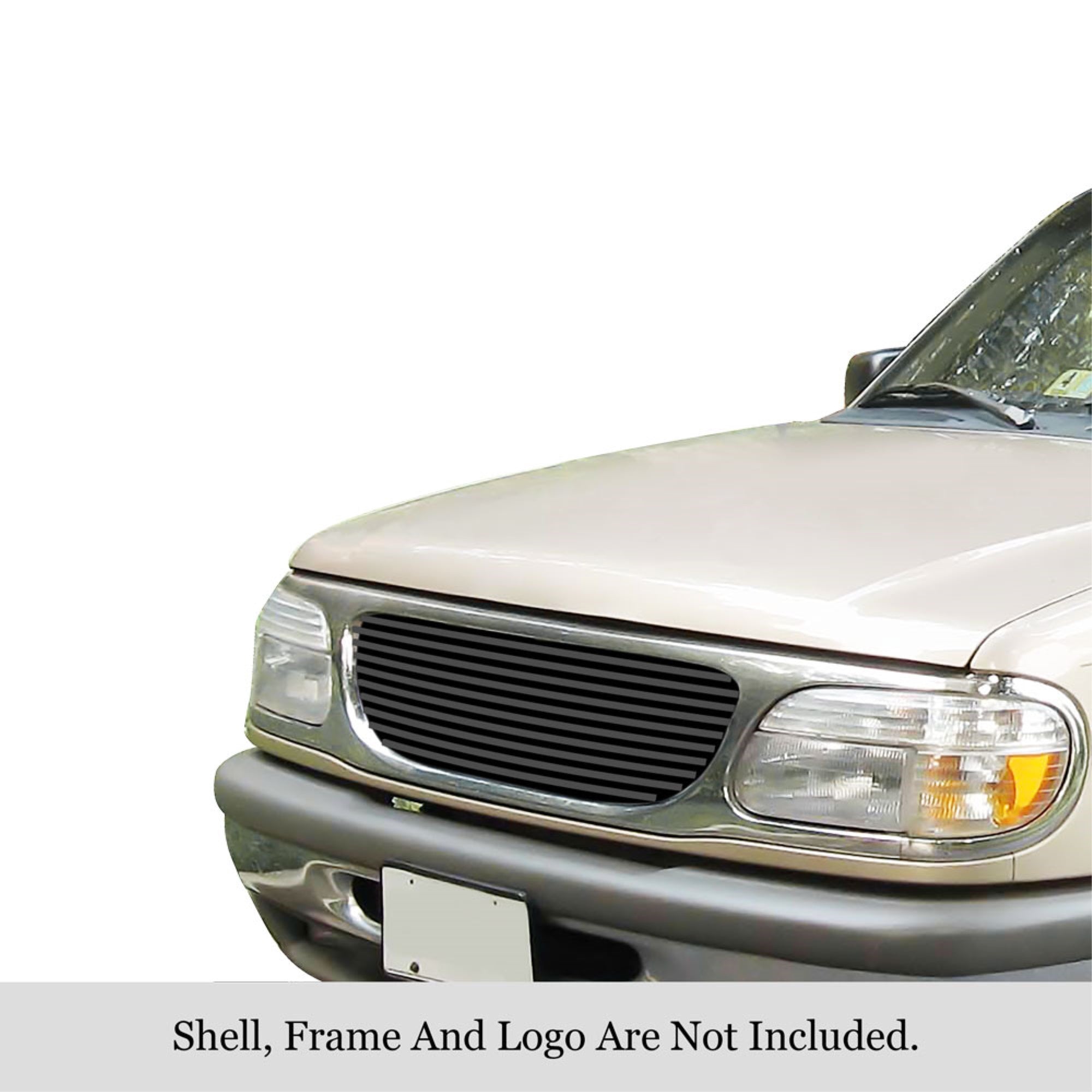 1995-2001 Ford Explorer Stainless Steel Black Powder Coated Finish 8X6 Horizontal Billet Black Stainless Steel Billet Grille