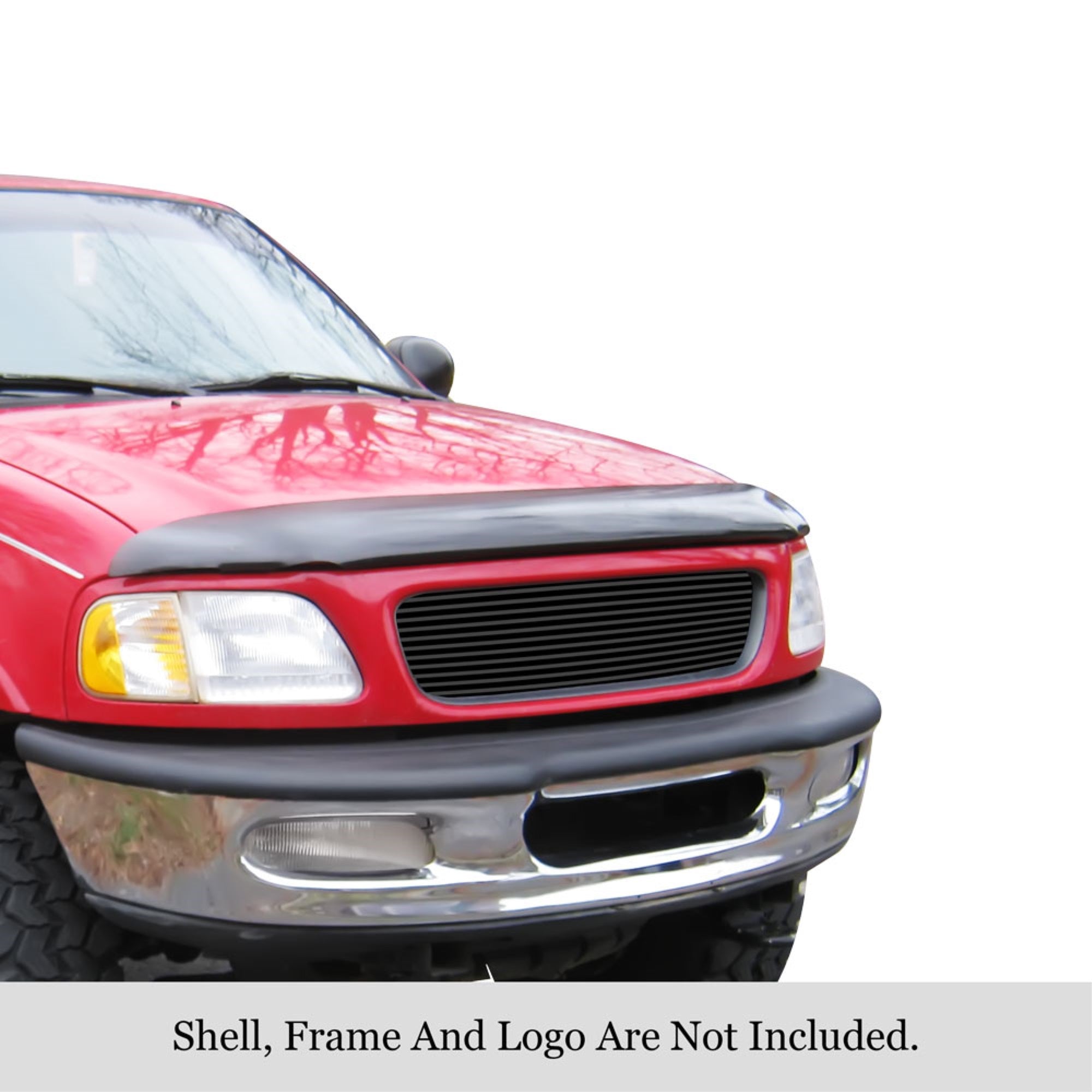 1997-1998 Ford Expedition /1997-1998 Ford F-150 Bar Style/1997-1998 Ford F-250 Bar Style Stainless Steel Black Powder Coated Finish 8X6 Horizontal Billet Black Stainless Steel Billet Grille