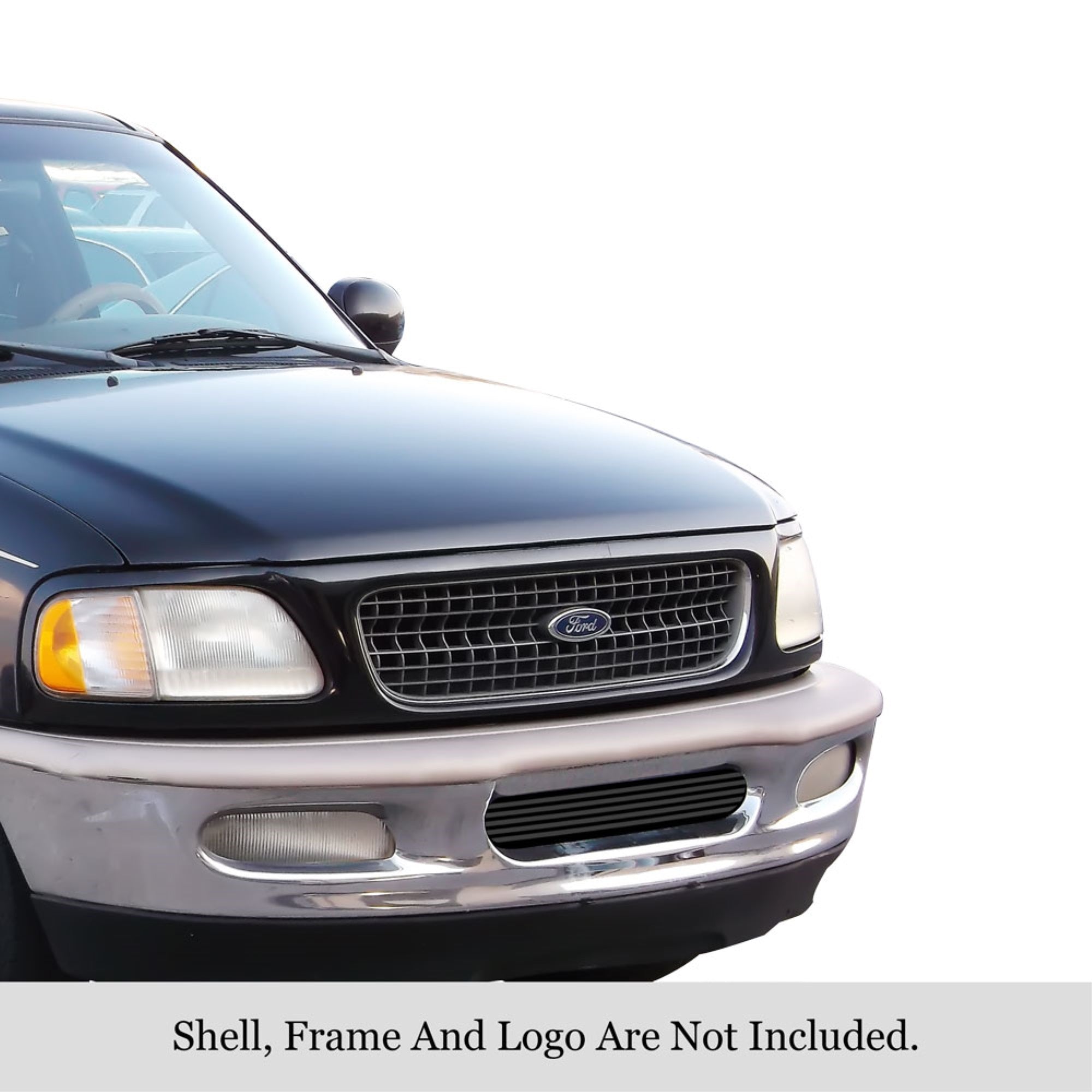 1997-1998 Ford Expedition /1997-1998 Ford F-150 4Wd Stainless Steel Black Powder Coated Finish 8X6 Horizontal Billet Black Stainless Steel Billet Grille