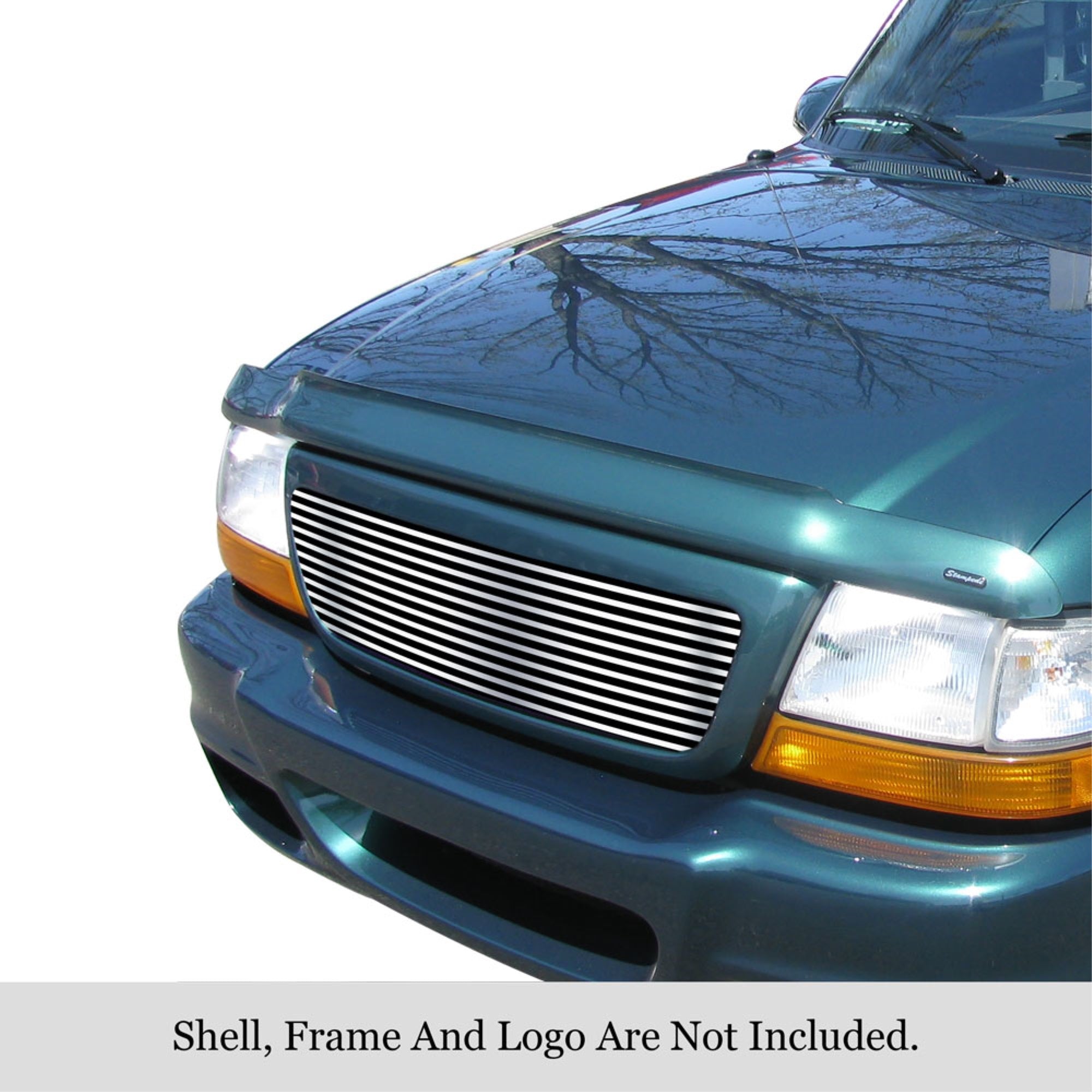1998-2000 Ford Ranger 304 Stainless Steel Polished Finish 8X6 Horizontal Billet Stainless Steel Billet Grille