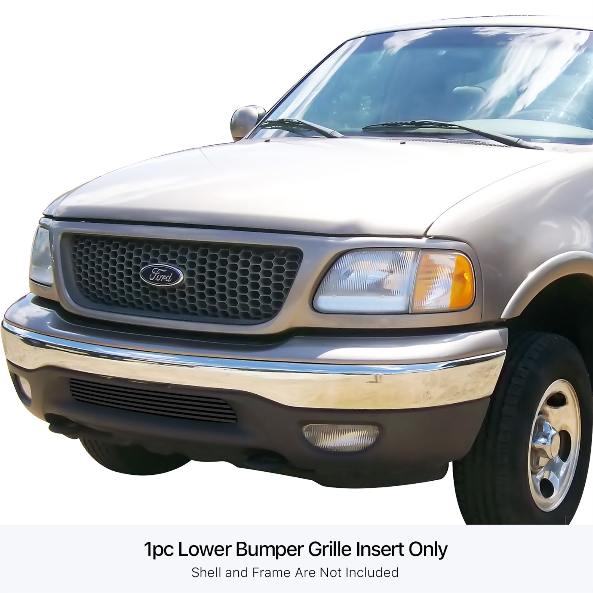 Stainless Steel Lower Bumper Black Stainless Steel Billet Grille 1999-2002 Ford Expedition 2WD /1999-2003 Ford F-150 2WD Not For Lightning