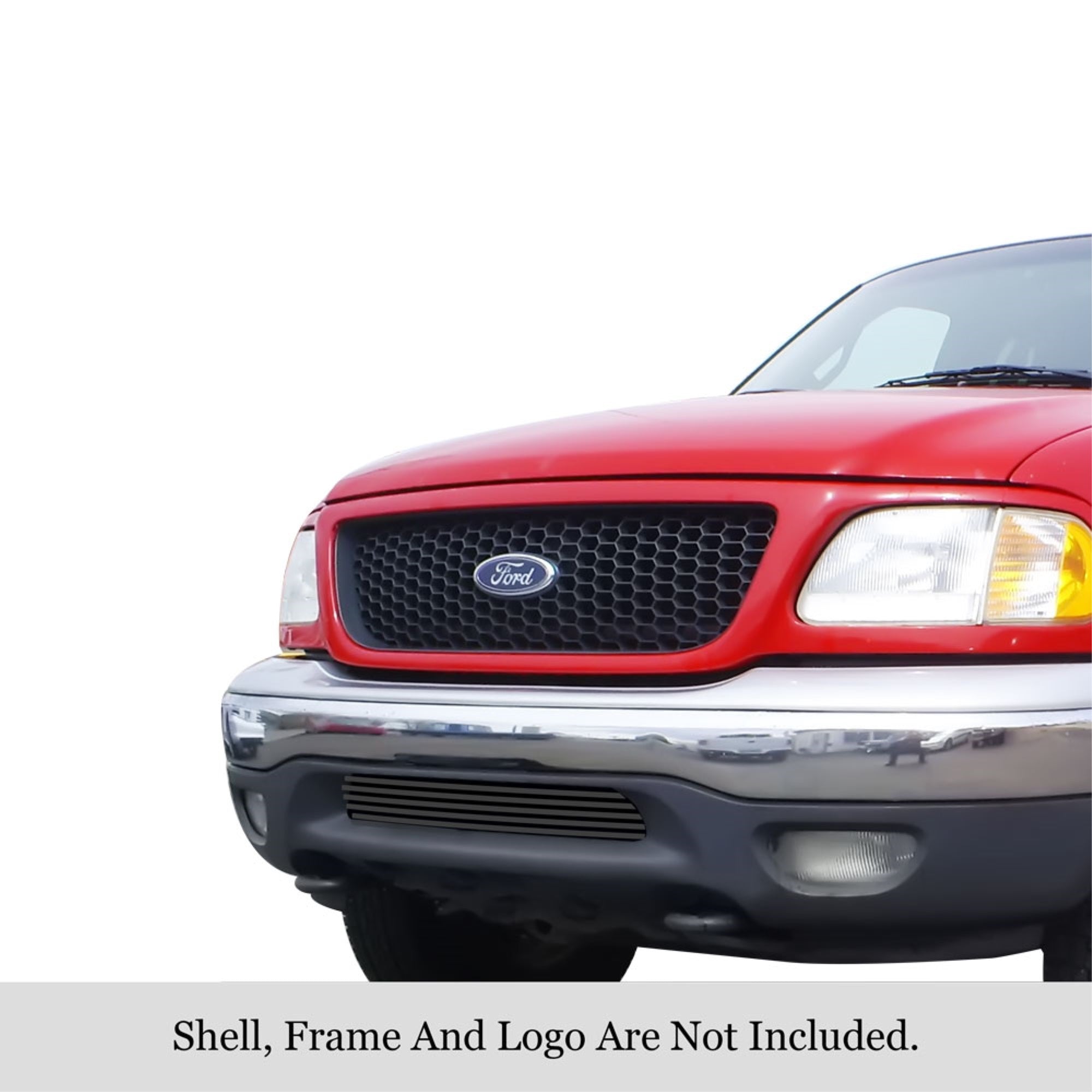 1999-2002 Ford Expedition 4Wd /1999-2003 Ford F-150 4Wd Stainless Steel Black Powder Coated Finish 8X6 Horizontal Billet Black Stainless Steel Billet Grille