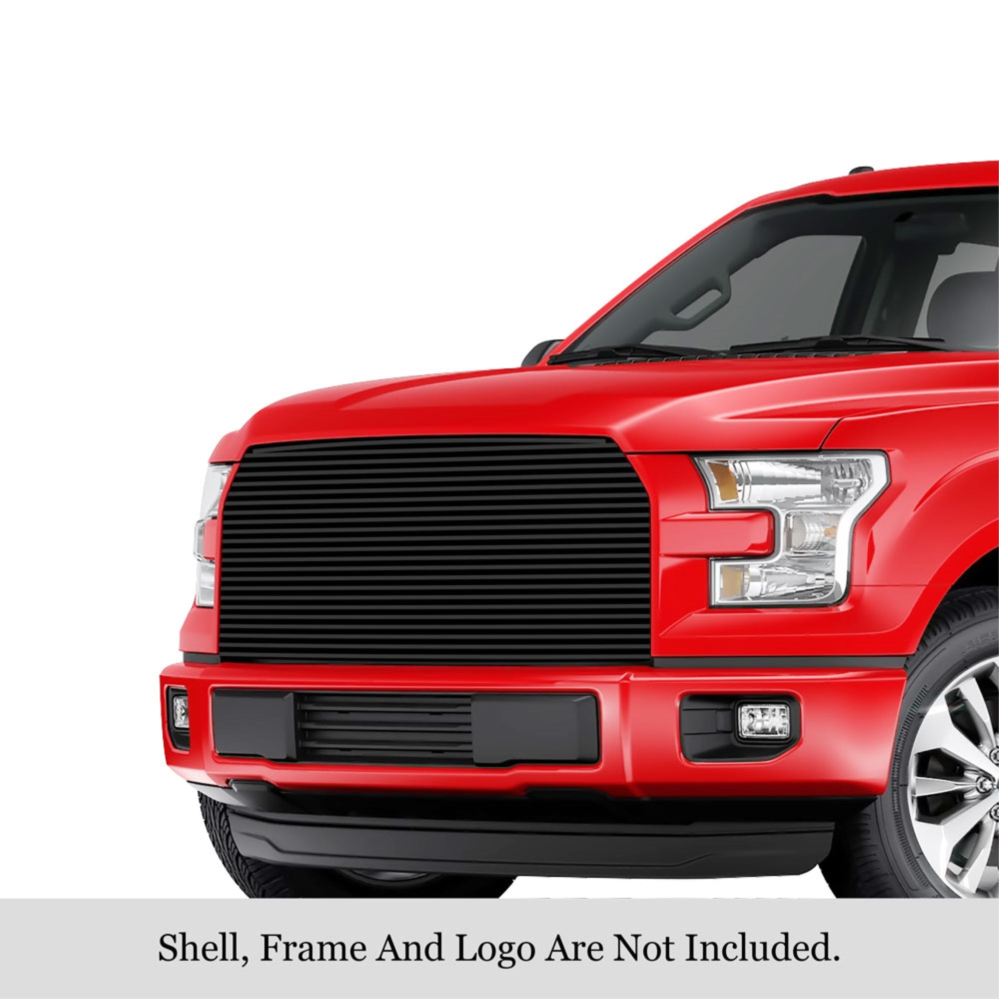 2015-2017 Ford F-150 Stainless Steel Black Powder Coated Finish 8X6 Horizontal Billet Black Stainless Steel Billet Grille