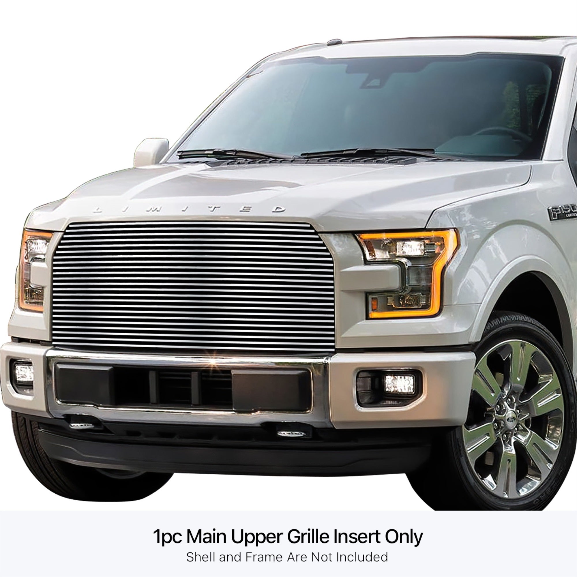 Stainless Steel Main Upper Stainless Steel Billet Grille 2015-2017 Ford F-150 Without Front Camera
