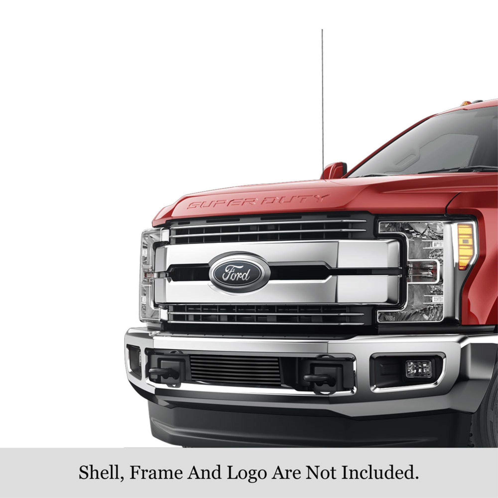 2017-2019 Ford F-250 /2017-2019 Ford F-350 Stainless Steel Black Powder Coated Finish 8X6 Horizontal Billet Black Stainless Steel Billet Grille