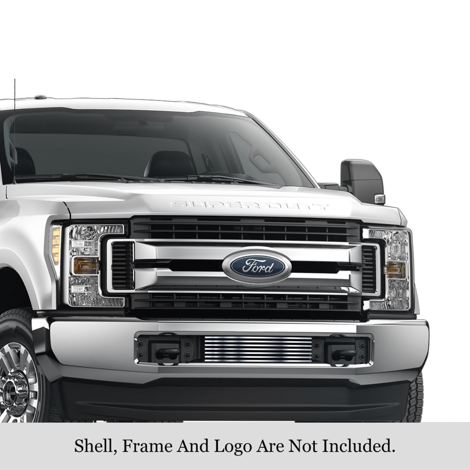 2017-2019 Ford F-250 /2017-2019 Ford F-350 304 Stainless Steel Polished Finish 8X6 Horizontal Billet Stainless Steel Billet Grille