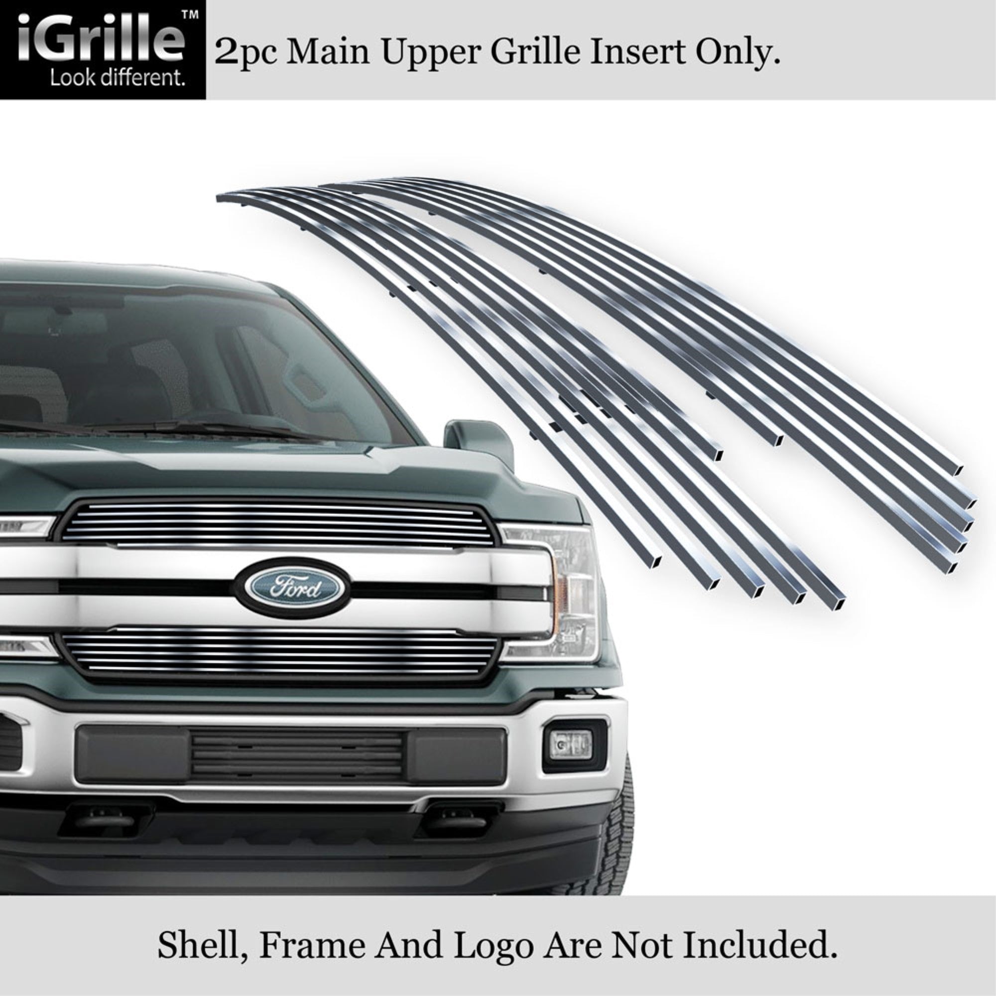 2018-2020 Ford F-150 Xl Bar Style/2018-2020 Ford F-150 Xlt Bar Style/2018-2020 Ford F-150 Lariat Bar Style 304 Stainless Steel Polished Finish 8X6 Horizontal Billet Stainless Steel Billet Grille