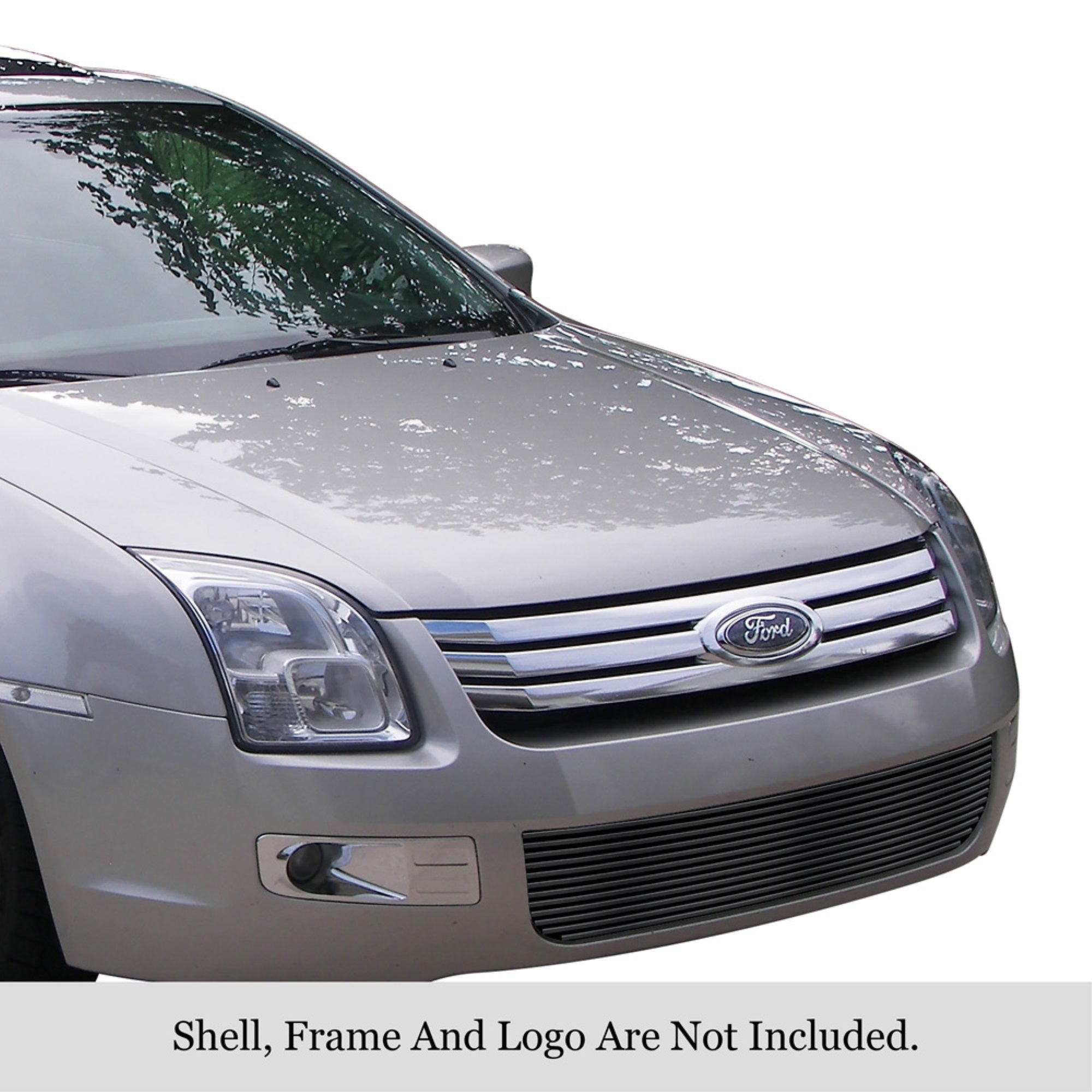 2006-2009 Ford Fusion Stainless Steel Black Powder Coated Finish Horizontal Billet Black Stainless Steel Billet Grille