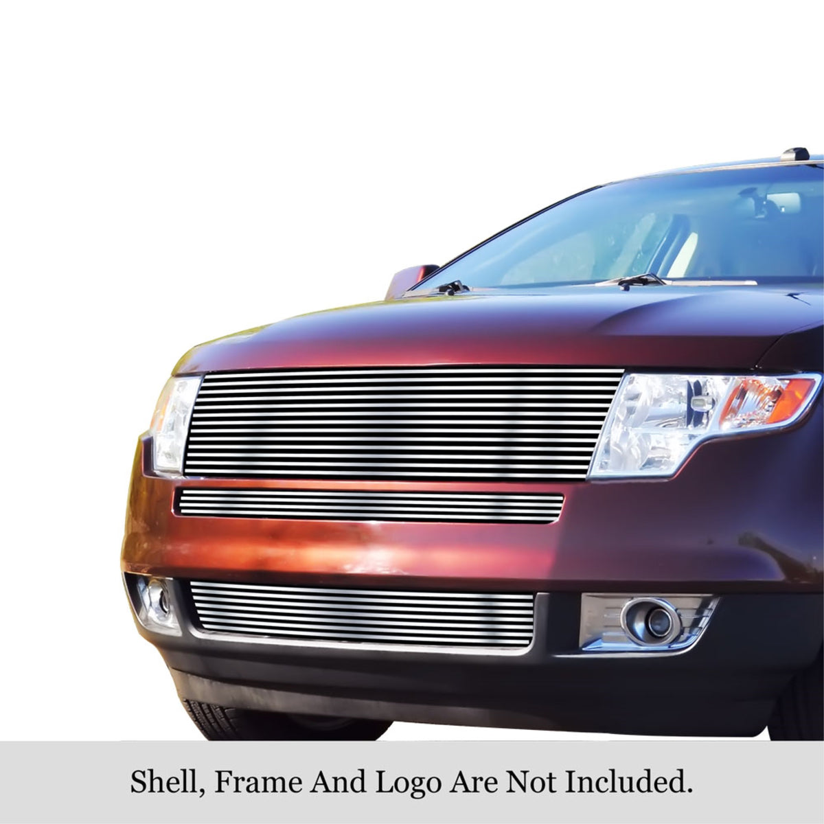 2007-2010 Ford Edge Stainless Steel Silver Hairline Finish Finish 8X6 Horizontal Billet Stainless Steel Billet Grille
