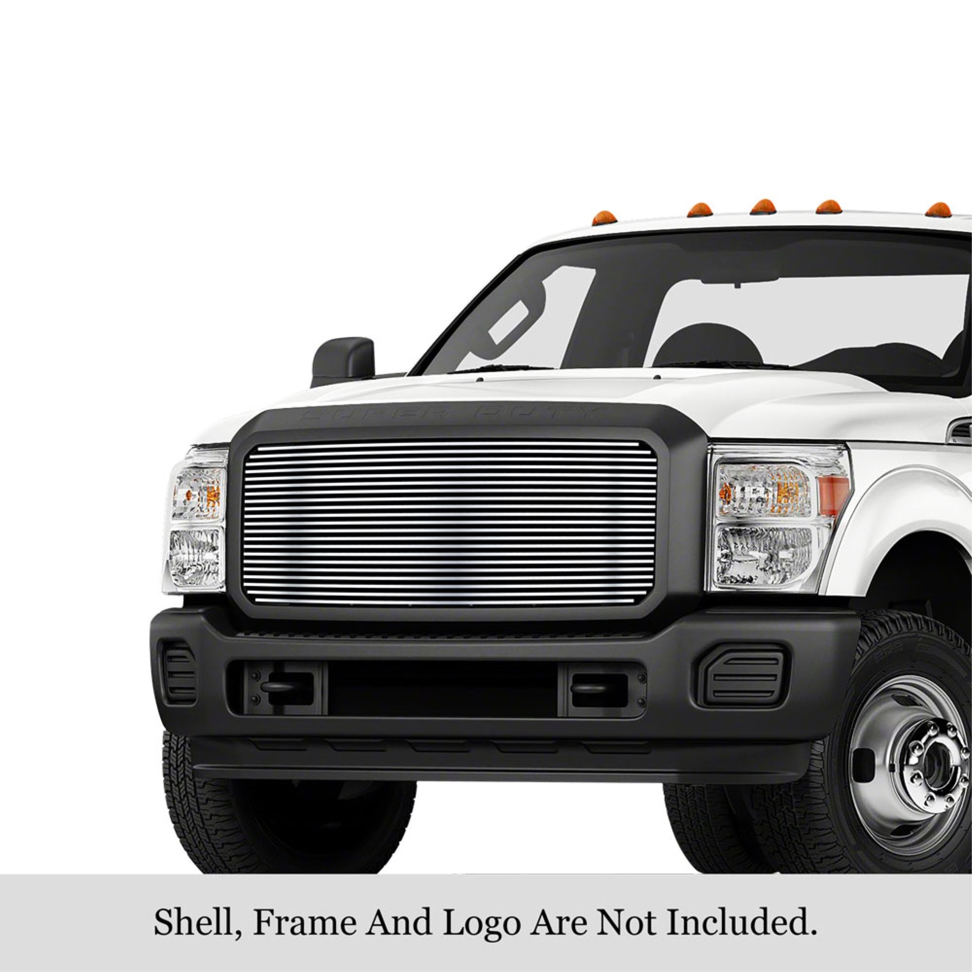 2011-2016 Ford F-250 Sd /2011-2016 Ford F-350 Sd /2011-2016 Ford F-450 Sd /2011-2016 Ford F-550 Sd 304 Stainless Steel Polished Finish 8X6 Horizontal Billet Stainless Steel Billet Grille