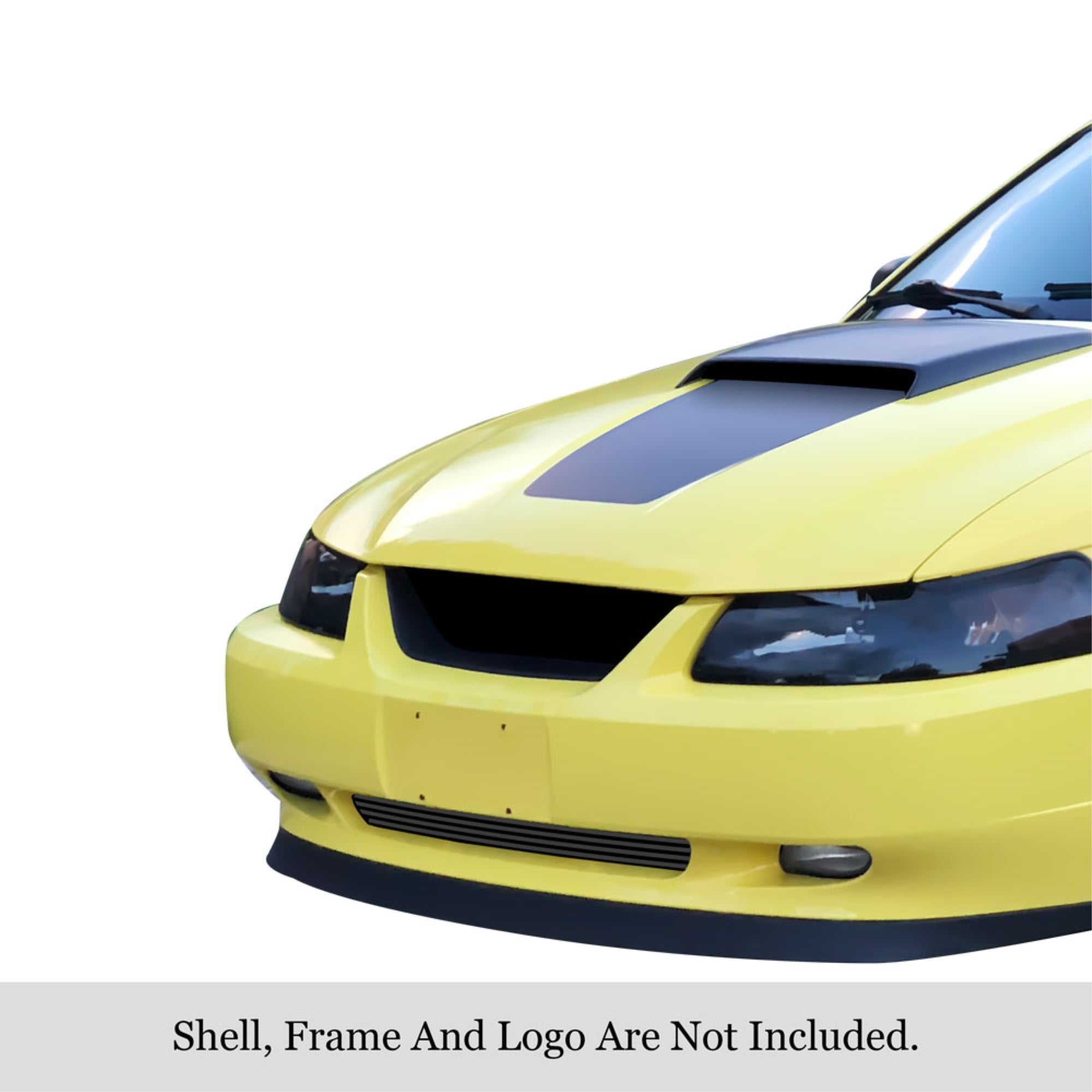 1999-2004 Ford Mustang Stainless Steel Black Powder Coated Finish 8X6 Horizontal Billet Black Stainless Steel Billet Grille