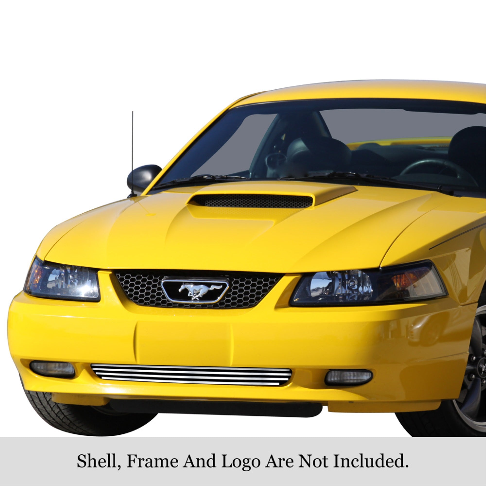 1999-2004 Ford Mustang 304 Stainless Steel Polished Finish Horizontal Billet Stainless Steel Billet Grille