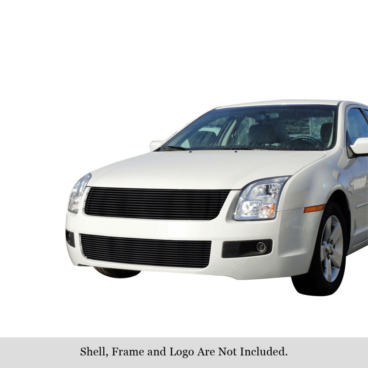2006-2009 Ford Fusion Stainless Steel Black Powder Coated Finish Horizontal Billet Black Stainless Steel Billet Grille
