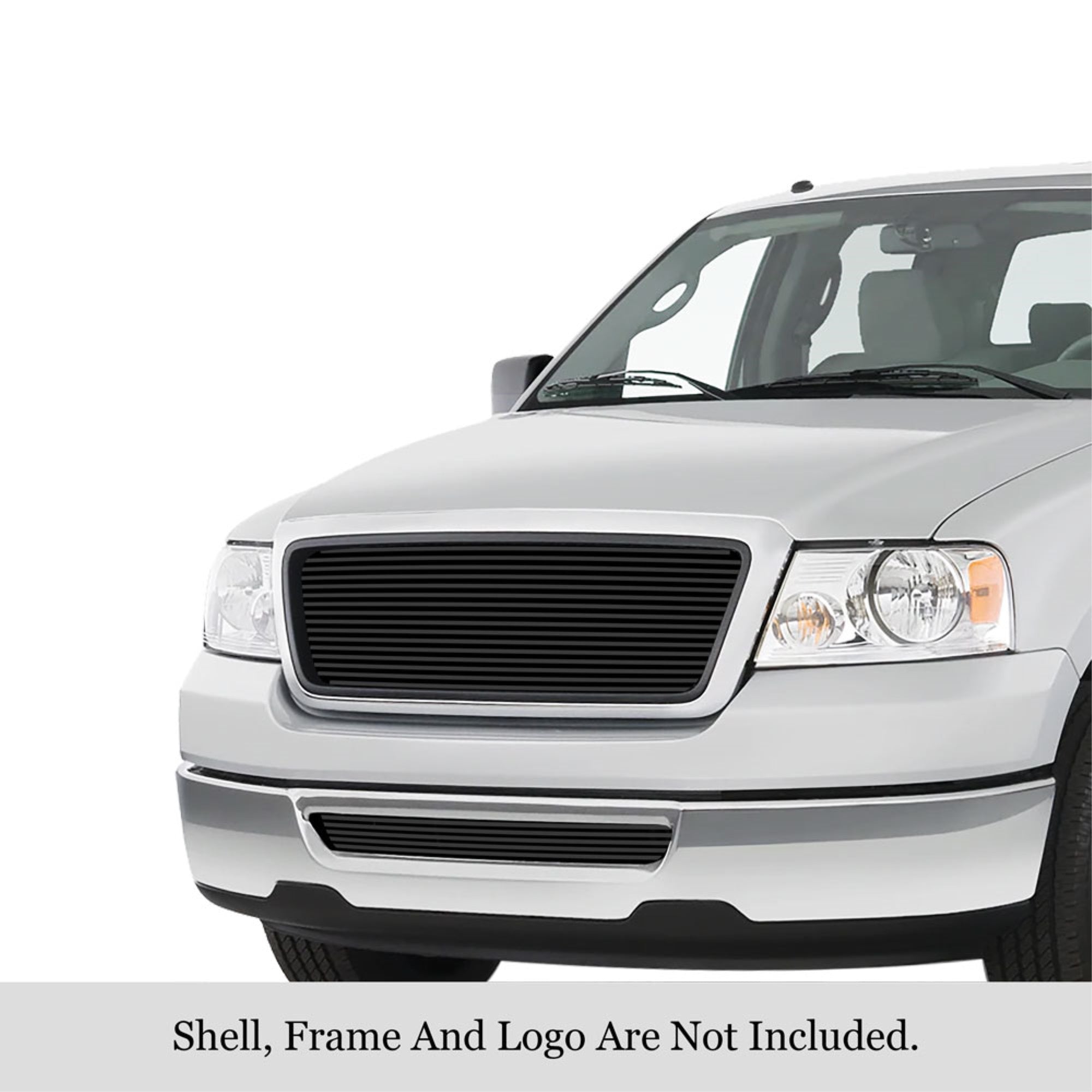 2006-2008 Ford F-150 (Not For Fx2 Model) Stainless Steel Black Powder Coated Finish 8X6 Horizontal Billet Black Stainless Steel Billet Grille