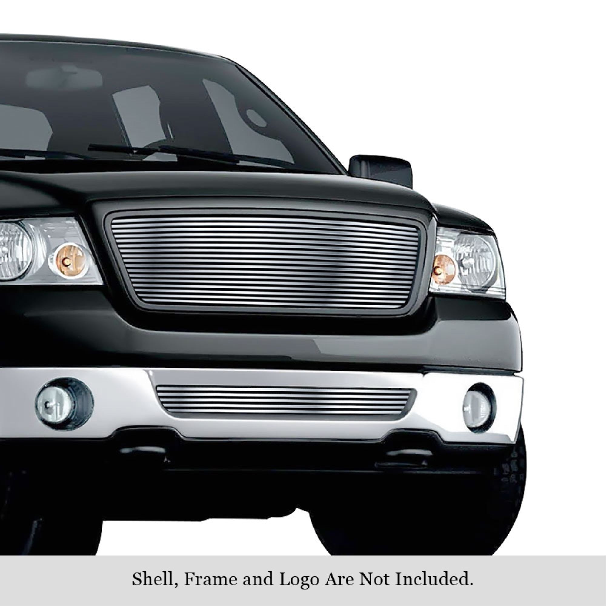 2006-2008 Ford F-150 (Not For Fx2 Model) 304 Stainless Steel Polished Finish 8X6 Horizontal Billet Stainless Steel Billet Grille
