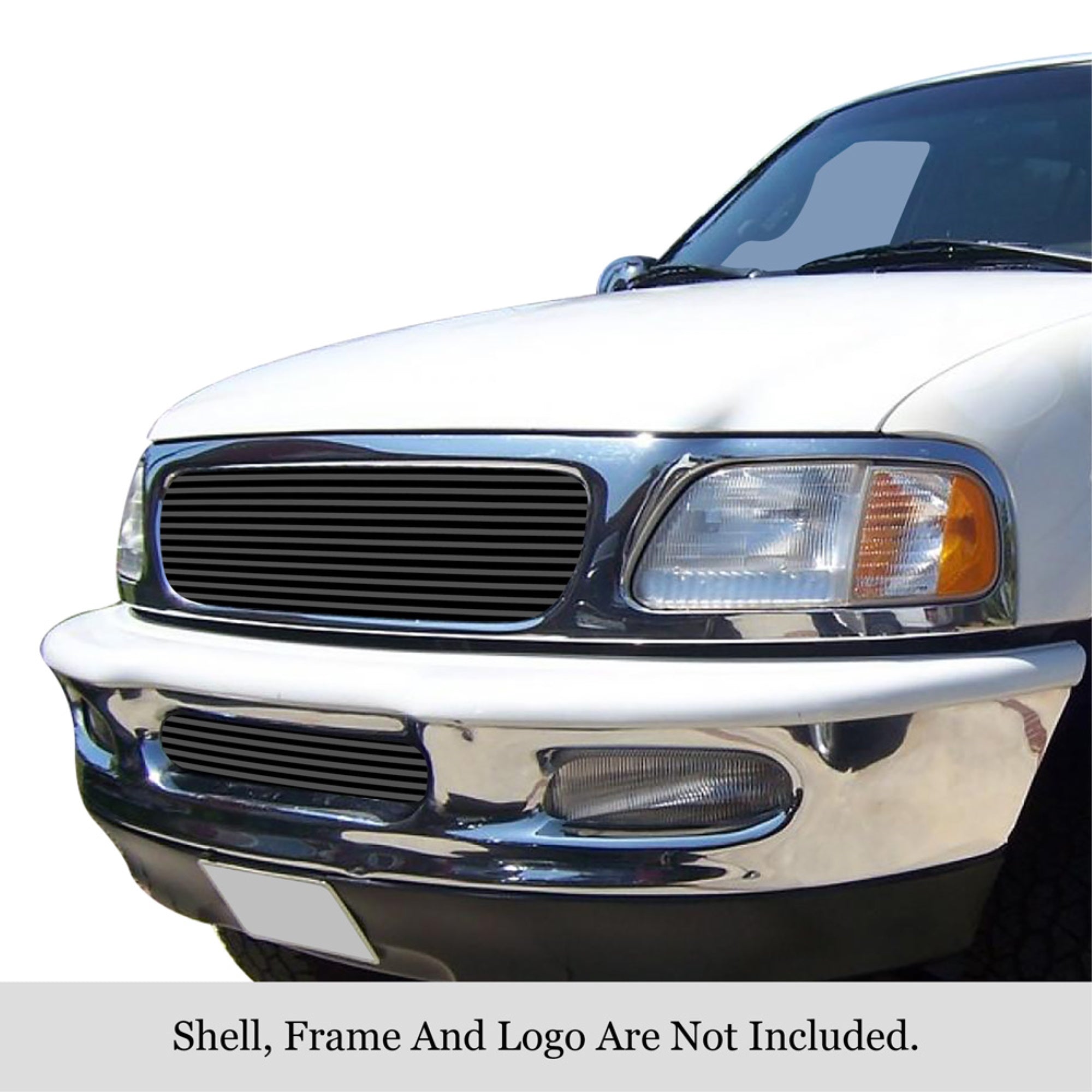 1997-1998 Ford Expedition /1997-1998 Ford F-150 4Wd Bar Style Stainless Steel Black Powder Coated Finish 8X6 Horizontal Billet Black Stainless Steel Billet Grille
