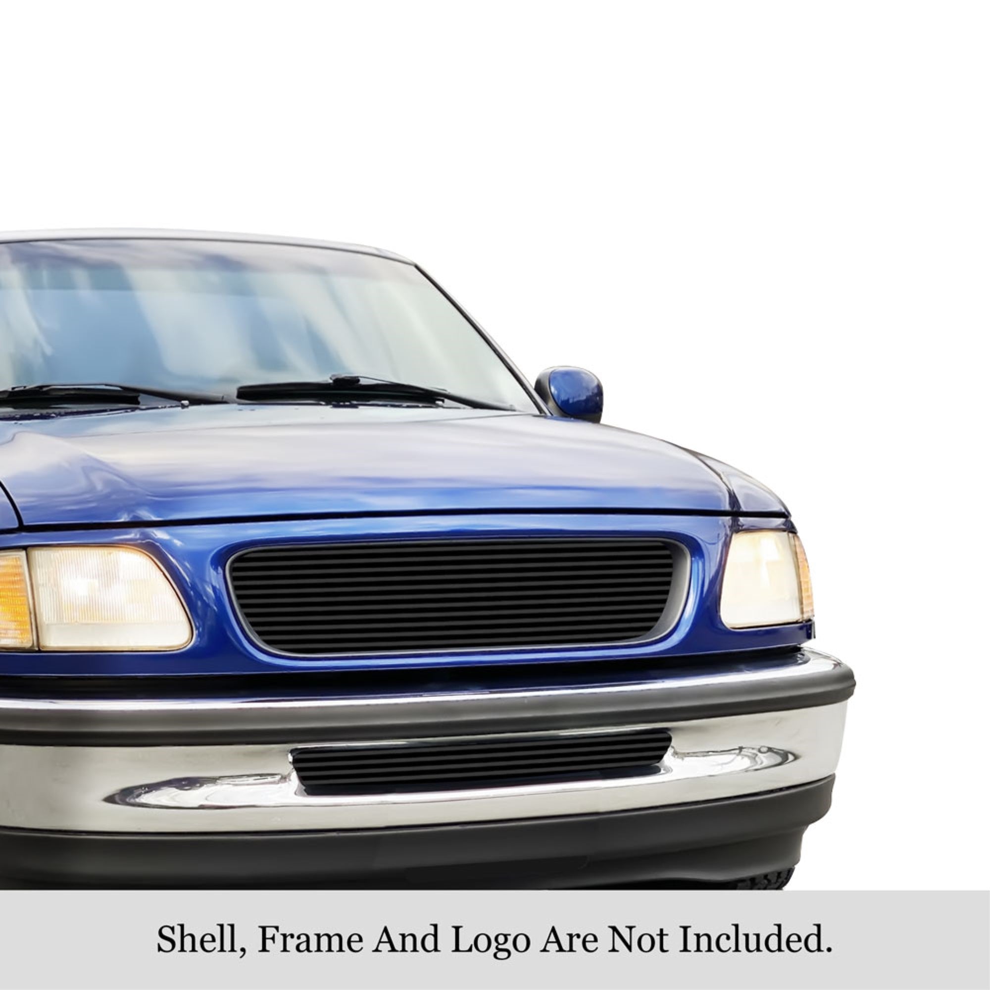 1997-1998 Ford F-150 2Wd Bar Style Stainless Steel Black Powder Coated Finish 8X6 Horizontal Billet Black Stainless Steel Billet Grille