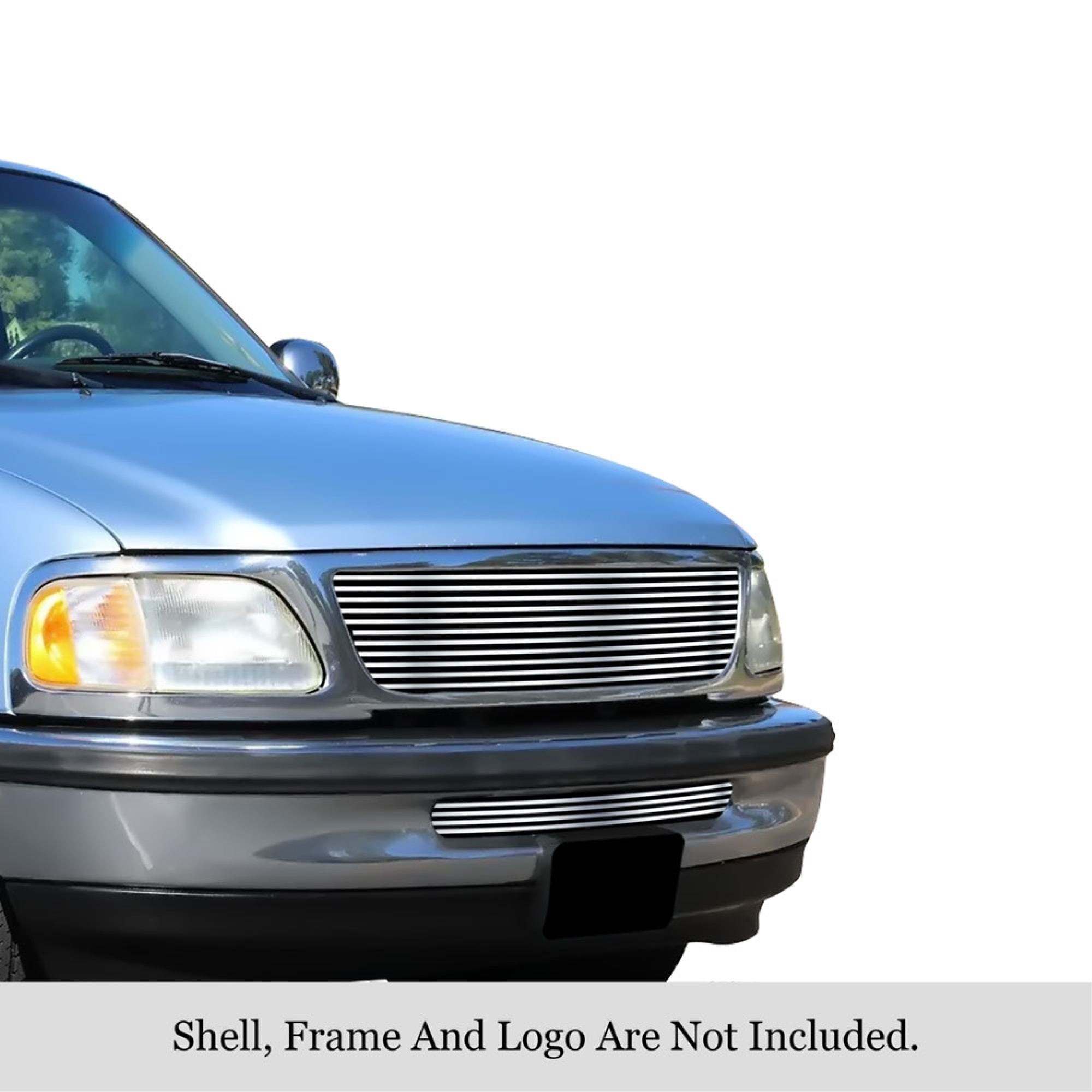 1997-1998 Ford F-150 2Wd Bar Style 304 Stainless Steel Polished Finish 8X6 Horizontal Billet Stainless Steel Billet Grille