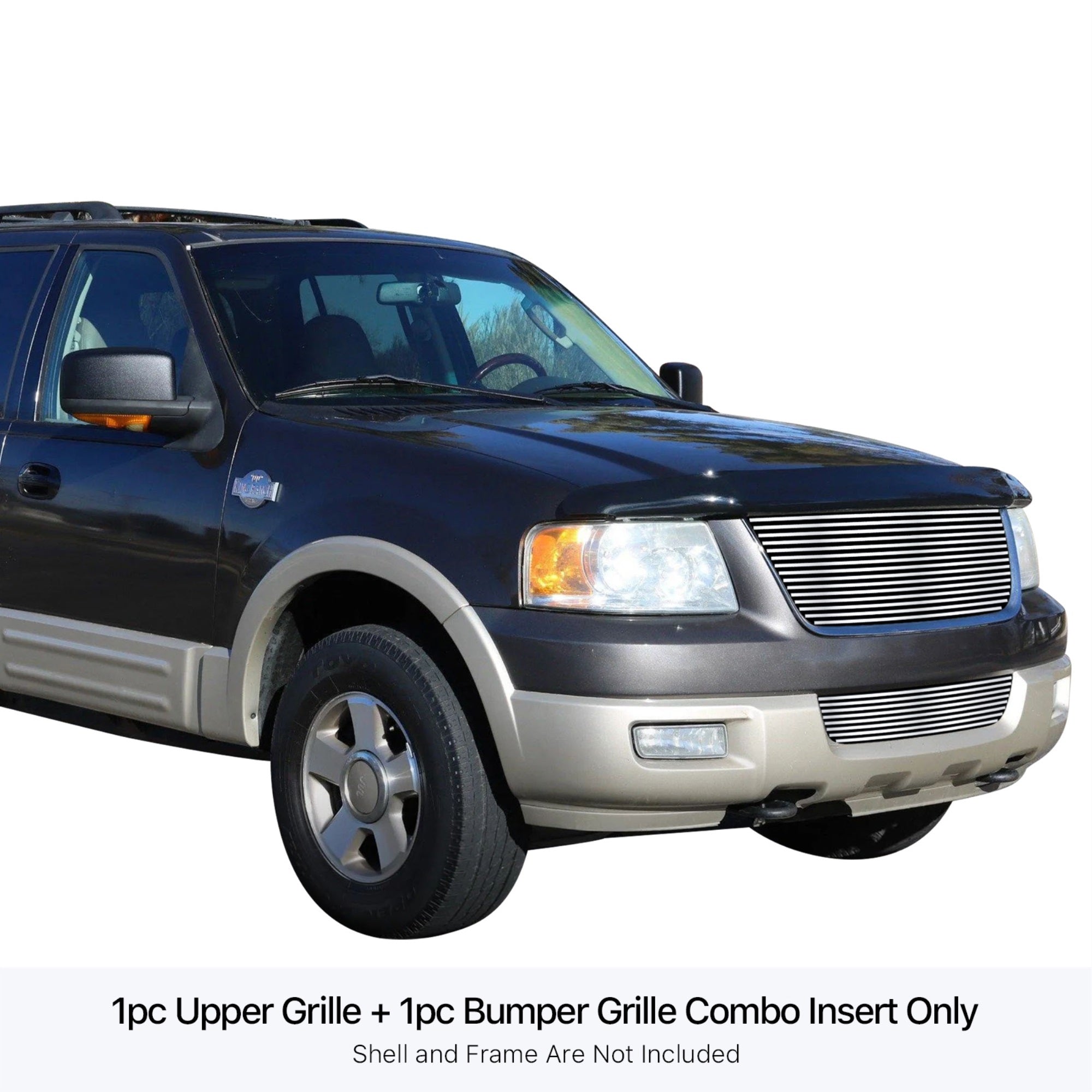 Stainless Steel Main Upper + Lower Bumper Stainless Steel Billet Grille 2003-2006 Ford Expedition