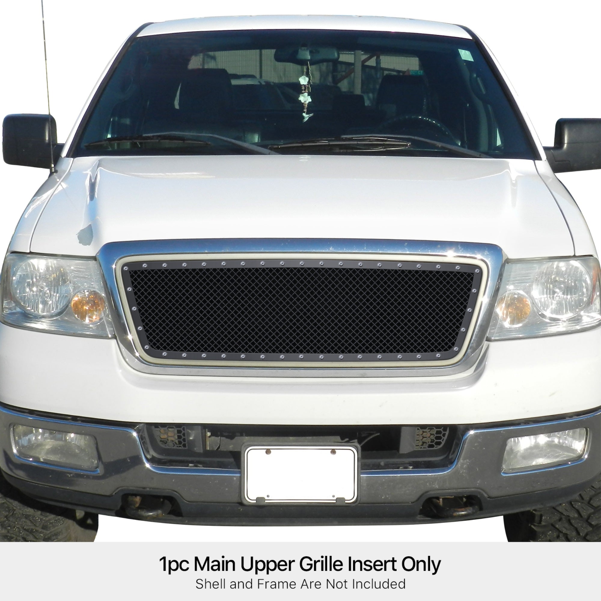 Stainless Steel Main Upper Rivet Grille 2004-2008 Ford F-150 Honeycomb Style Not For FX2/FX4 and King Ranch Model