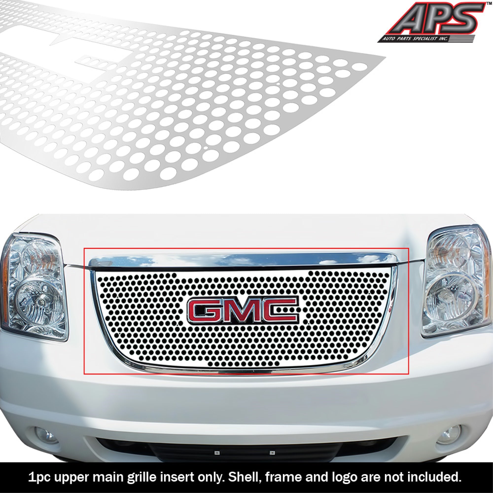 Stainless Steel Main Upper Sheet Grille 2007-2014 Gmc Yukon Not For Hybrid/2007-2014 Gmc Yukon Xl Not For Hybrid