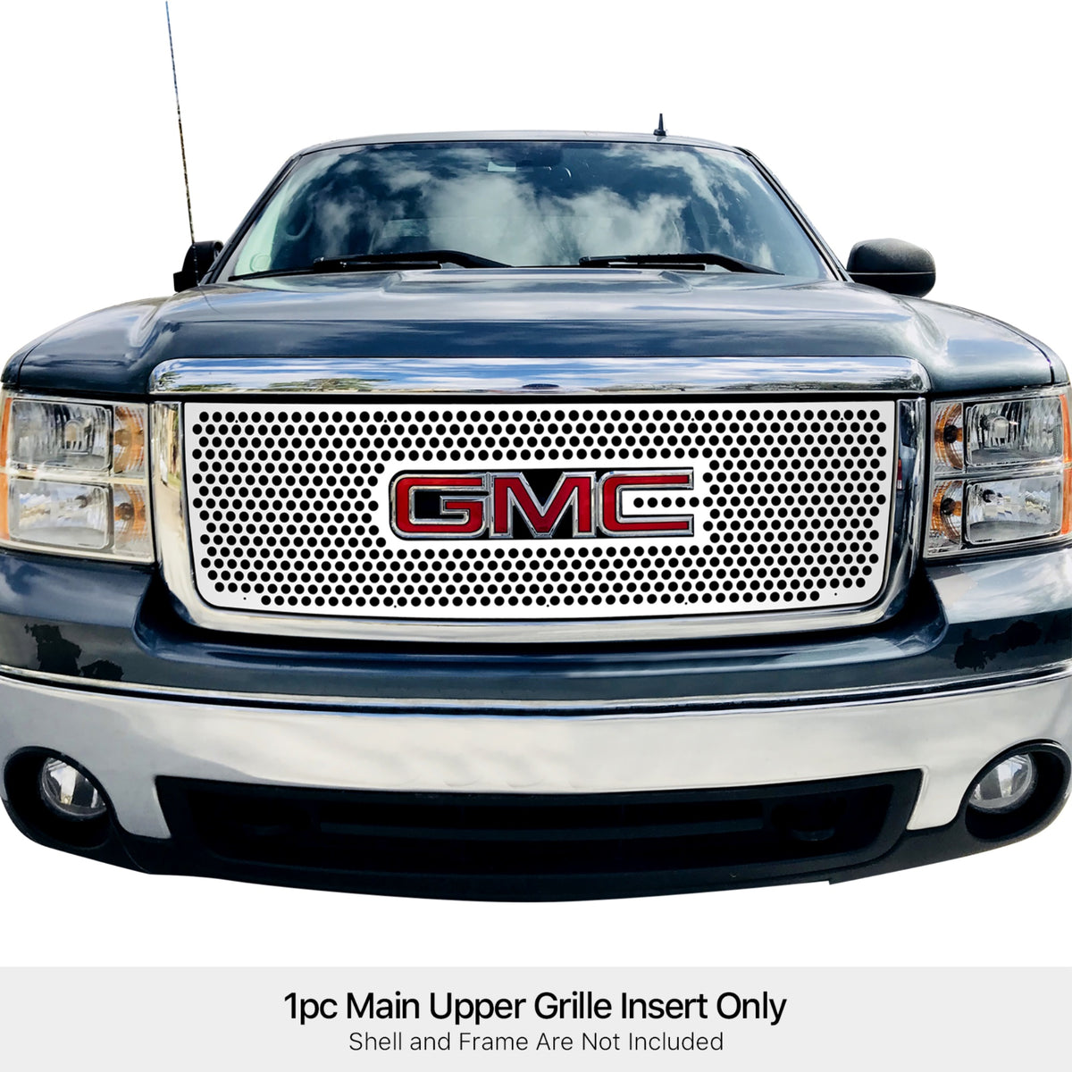 Stainless Steel Main Upper Sheet Grille 2007-2013 Gmc Sierra 1500 /2007-2010 Gmc Sierra Denali New Body With Logo Show