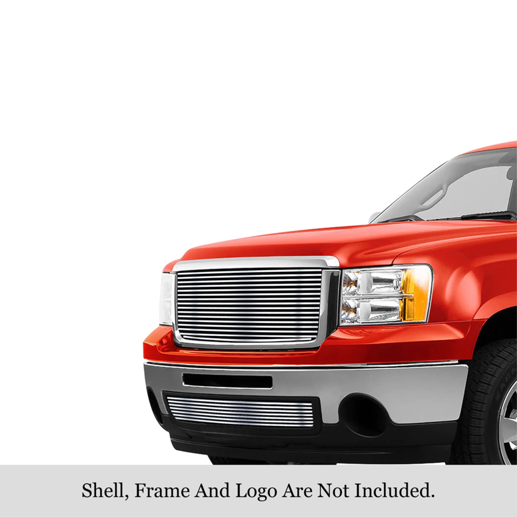 2007-2013 Gmc Sierra 1500 304 Stainless Steel Polished Finish 8X6 Horizontal Billet Stainless Steel Billet Grille